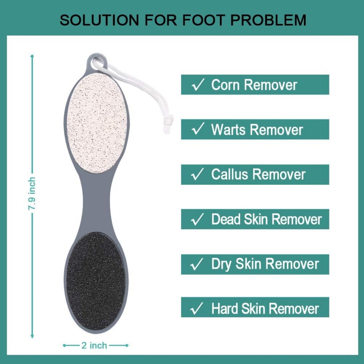 Foot File Callus Remover - Multi Purpose 4 in 1 Feet Pedicure Tools with Foot Scrubber