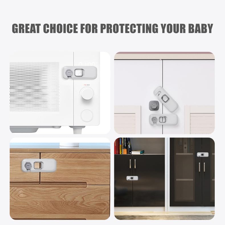 5 Pack Child Proof Refrigerator Lock, Fridge Locks for Kids with Sticky Adhesive Pads