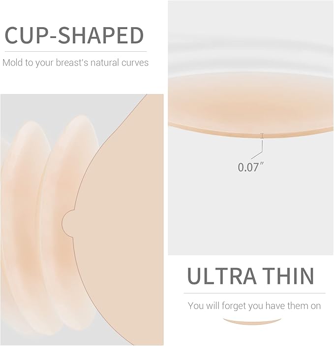 Nipple Covers for Women,Waterproof Silicone Nipple Pasties Reusable,Ultra Thin Adhesive Nipple Cover