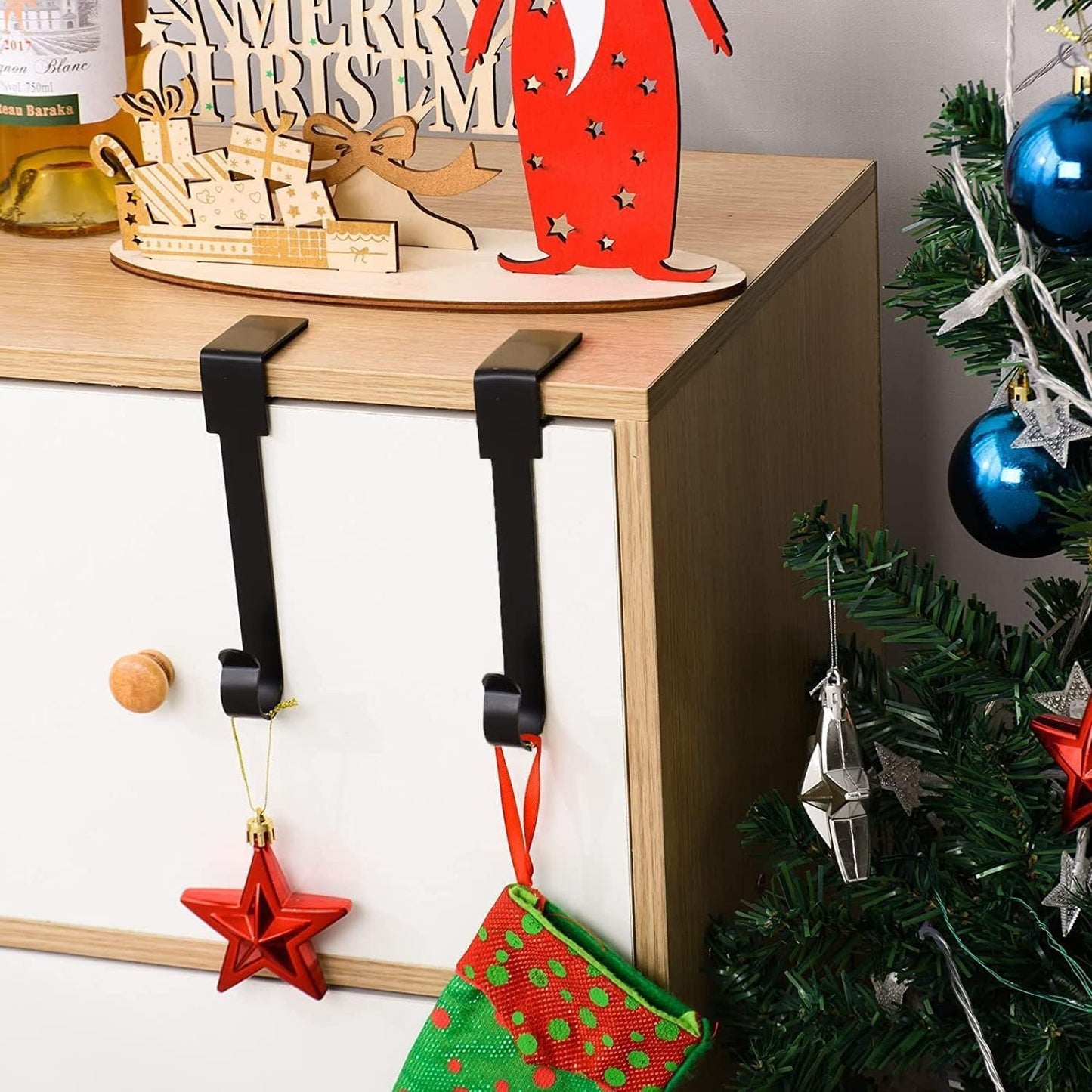 4 Pack Christmas Stockings Holder Hanger,Metal Hooks for Hanging Christmas Stockings,Stocking Holders or Christmas