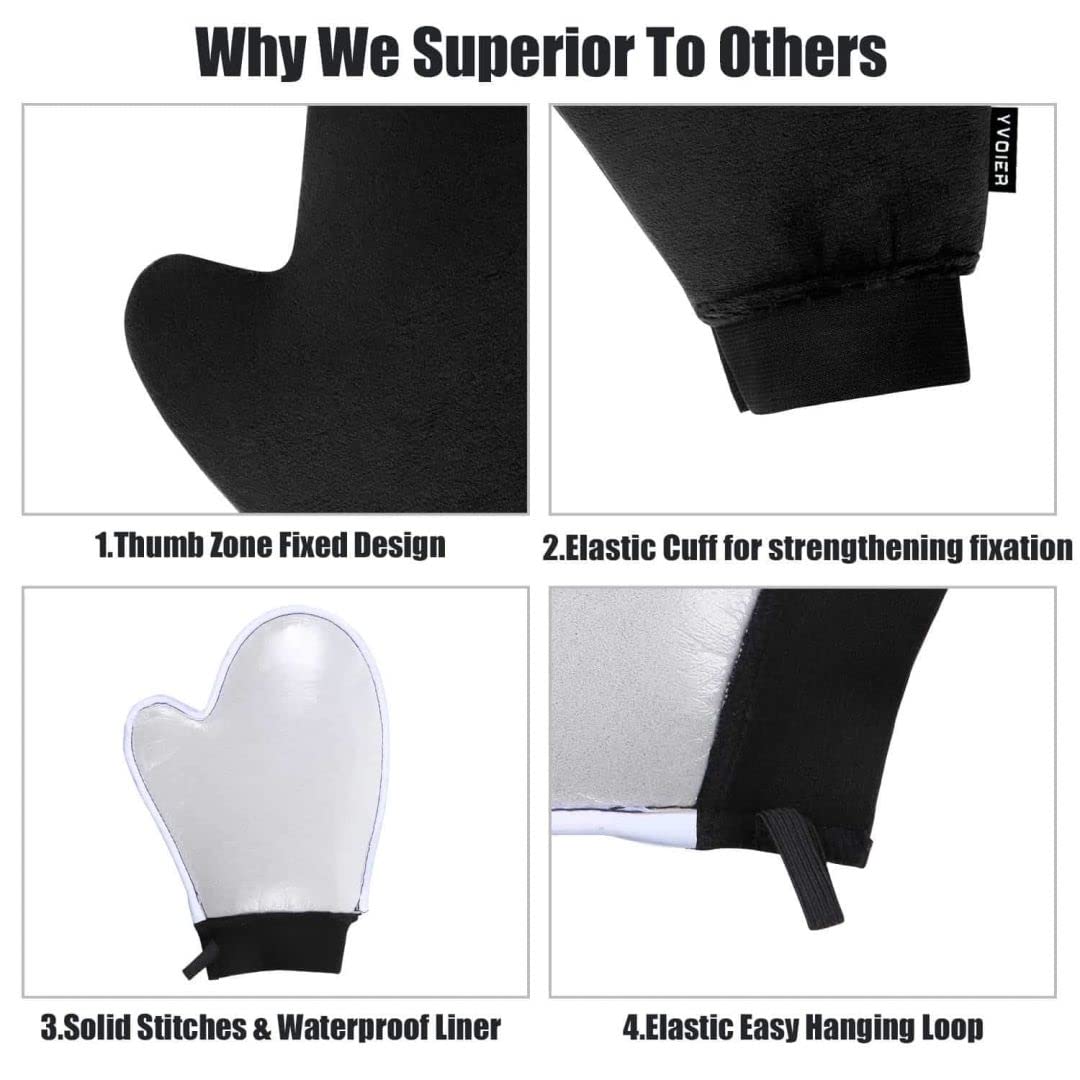3 Pack Self Tanning Mitt Applicator - Elastic Wrist Tan Mitt Applicator Microfibre Tanning Lotion Applicator
