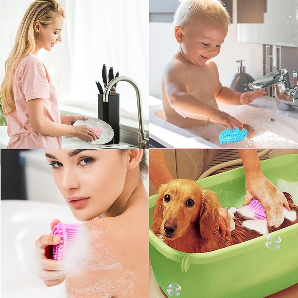 Set of 3 Silicone Body Scrubber Loofah - Set of 3 Soft Exfoliating Body Bath Shower Scrubber Loofah Brush