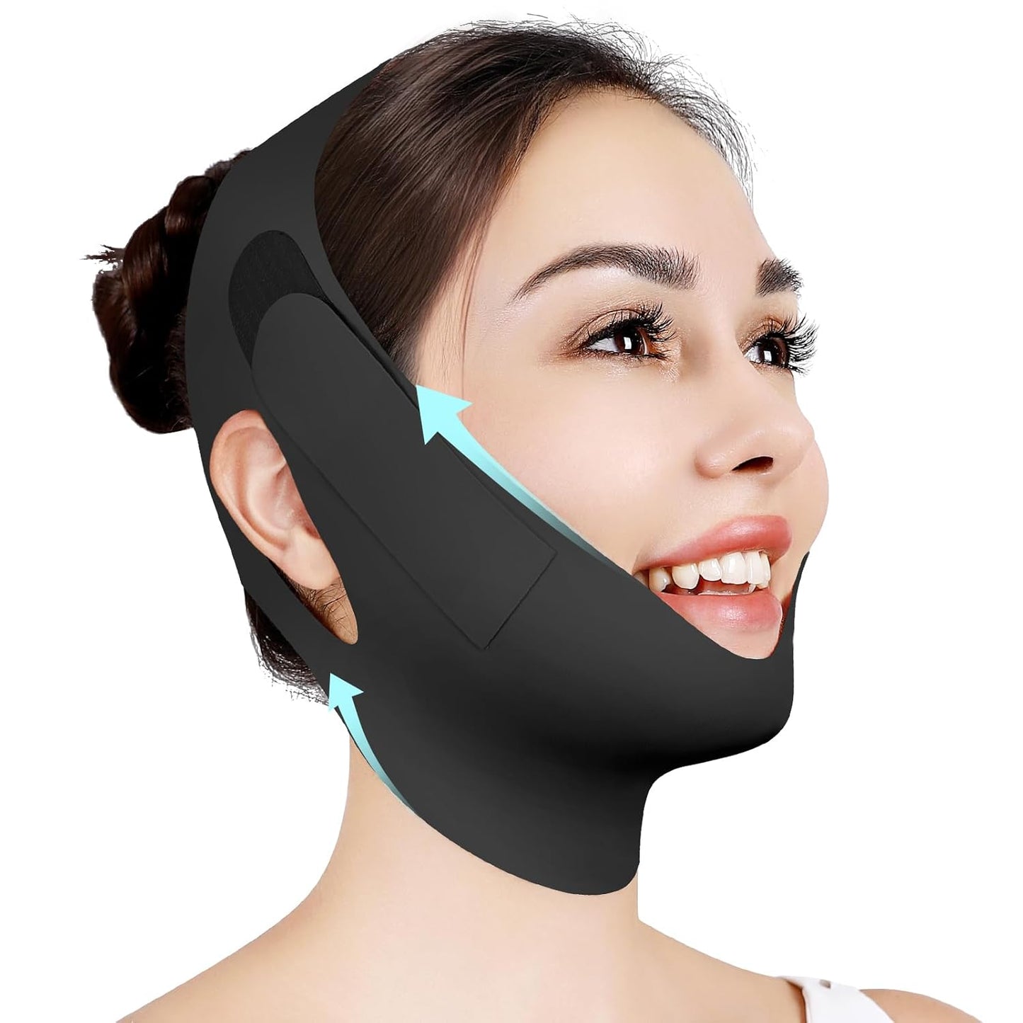 Chin Strap for Sleeping,Adjustable Chin Strap,Jaw Strap,Jawline Shaper,V Line Lifting Mask,Black,M