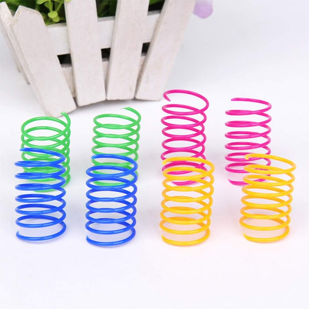 Cat Spiral Spring, 12 Pc Cat Creative Toy Plastic Spring Colorful Springs Cat Toy for Swatting, Biting, Hunting Kitten Toys