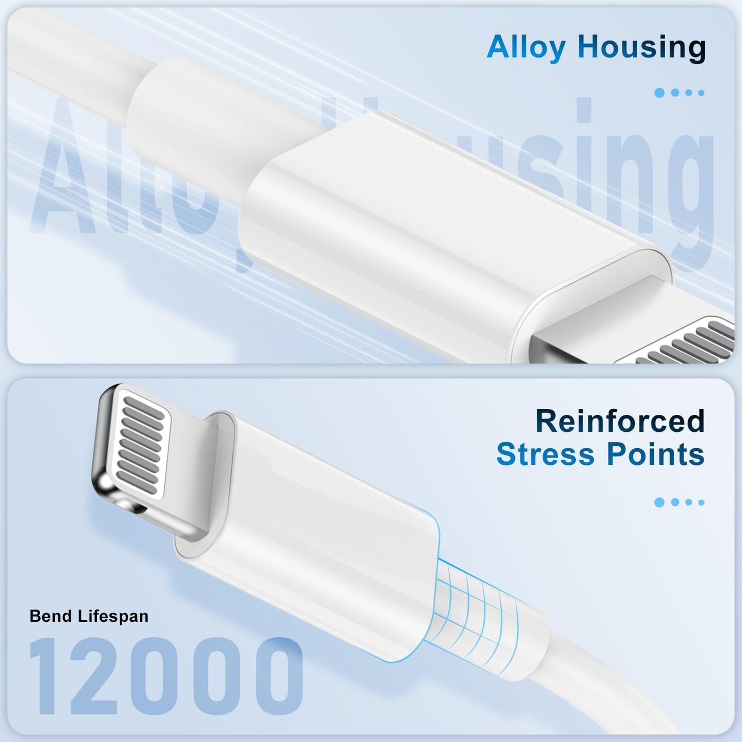3 Pack iPhone Charging Cable,iPhone 6ft USB Cable,Fast Charging iPhone Charger,6ft Lightning Cable
