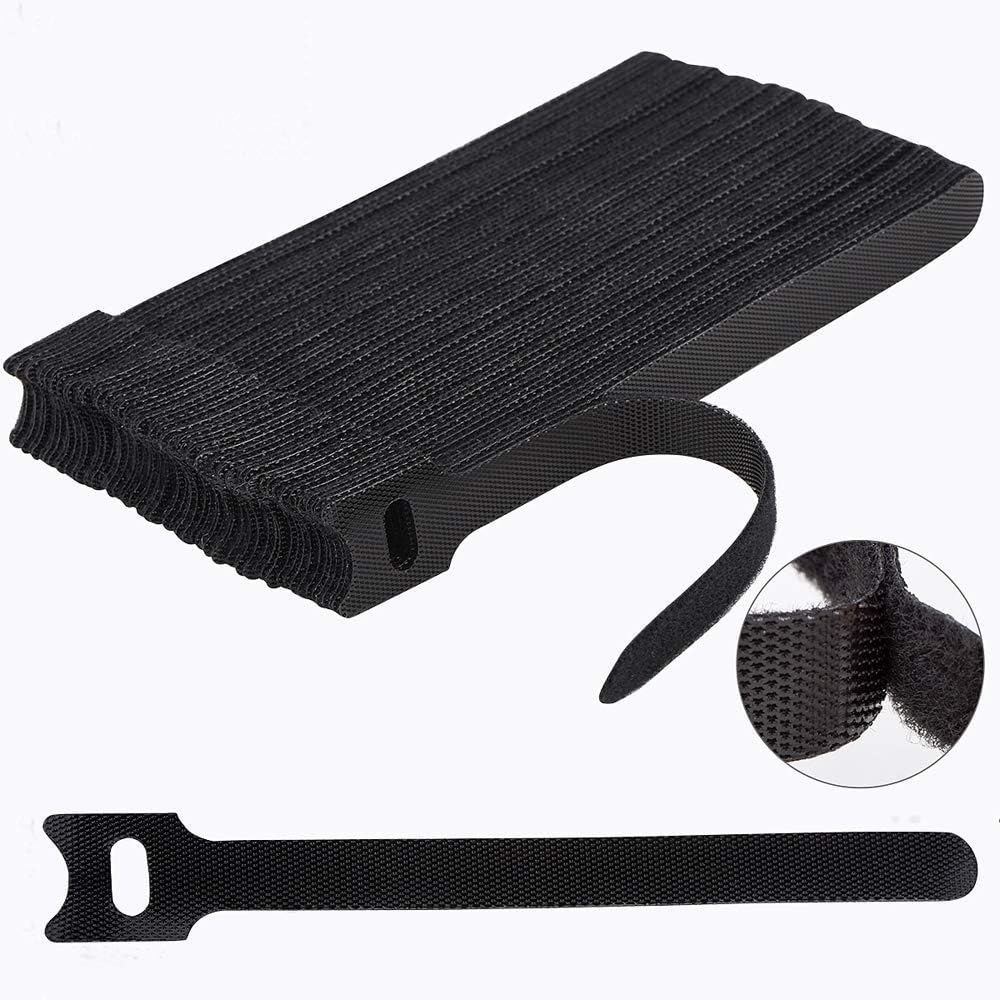 100PCS Reusable Cable Ties 6 Inches , Adjustable Cord Straps Wire Organizer Cord Wrap and Hook Loop Cable Management