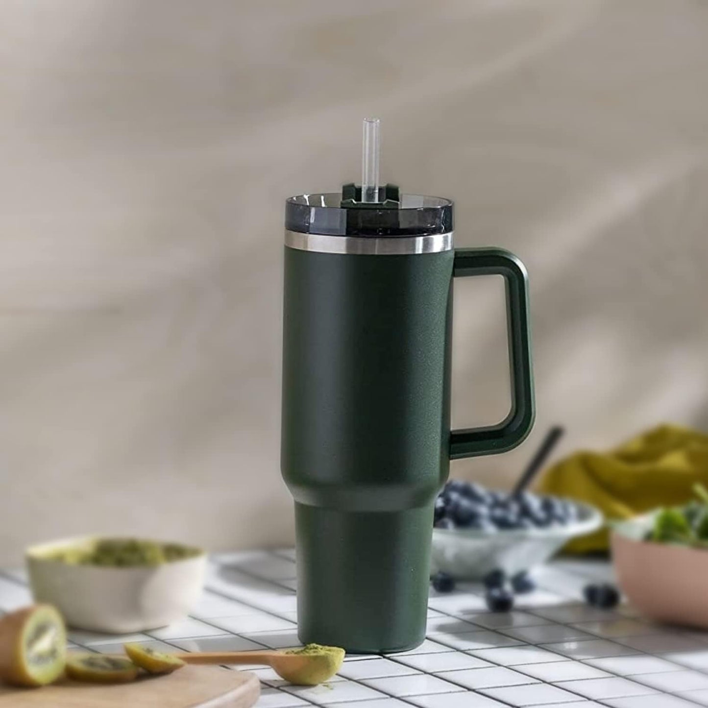 12" Reusable Straws for Stanley/Yeti 30oz-40oz Cup Tumbler, 6 Pack Reusable Straw with Cleaning Brush