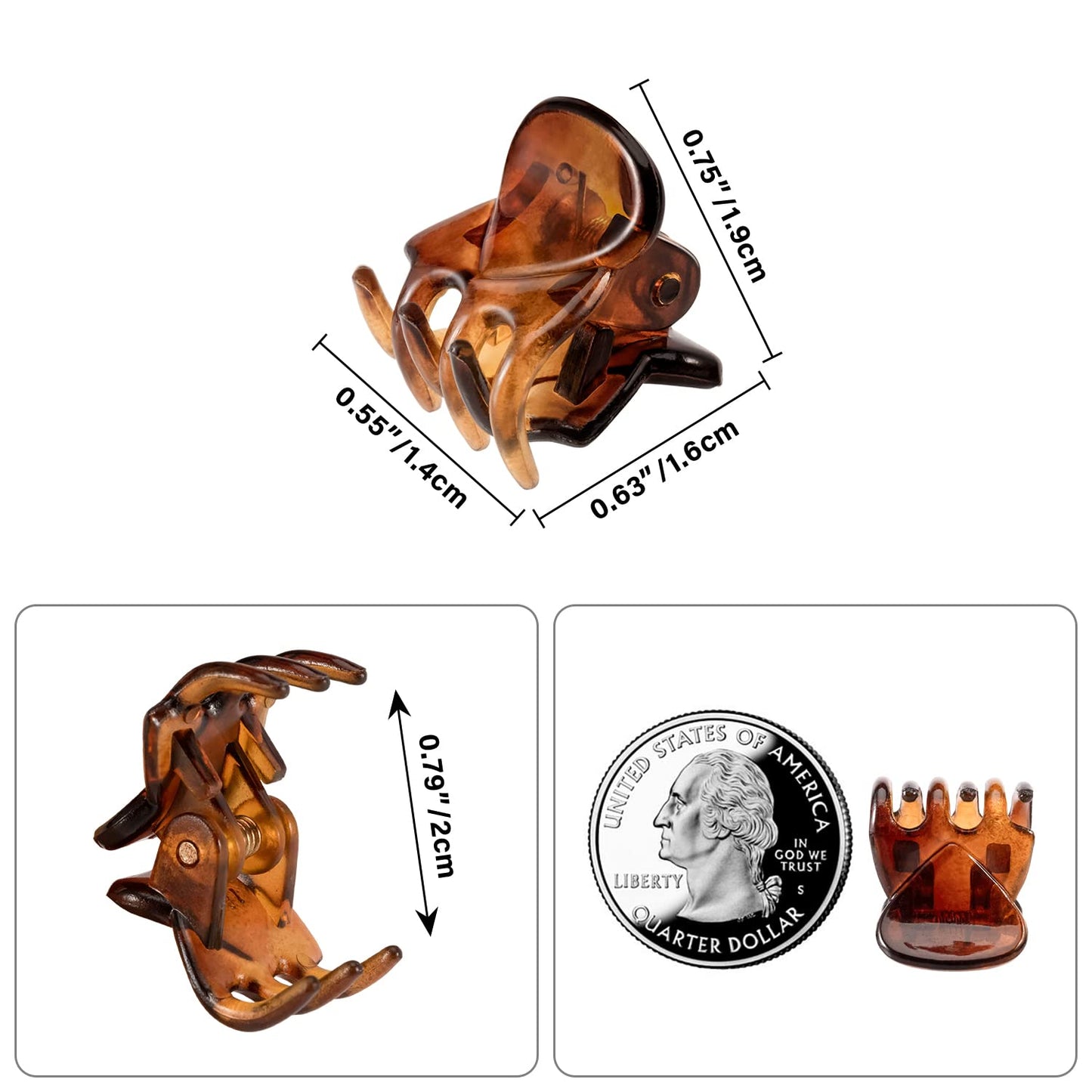 36 Pcs Durable Mini Hair Claw Clips, Great for Design Kids and Adult Hairstyles, Decroation Buns, Pining Bangs, Strong Grip