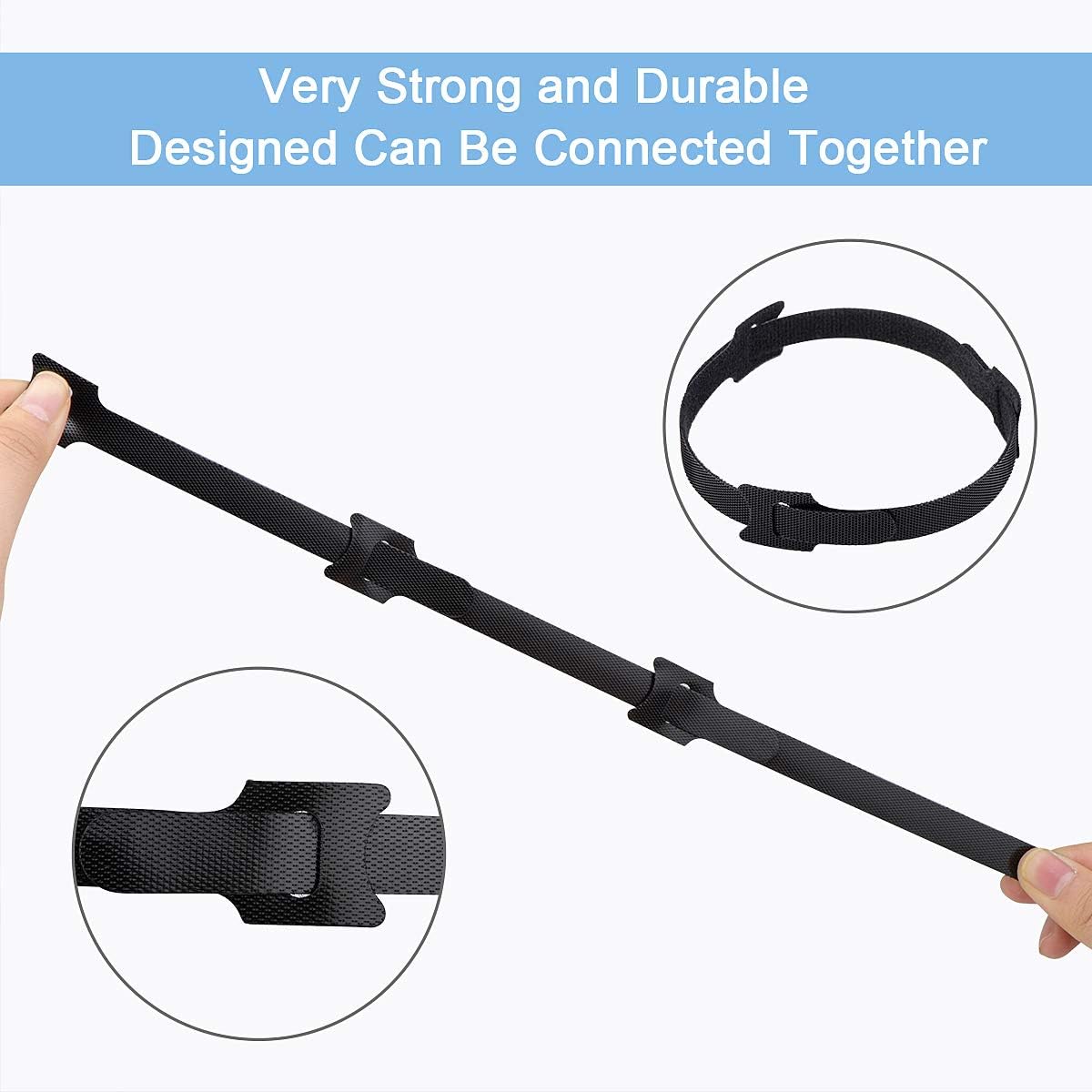 100PCS Reusable Cable Ties 6 Inches , Adjustable Cord Straps Wire Organizer Cord Wrap and Hook Loop Cable Management