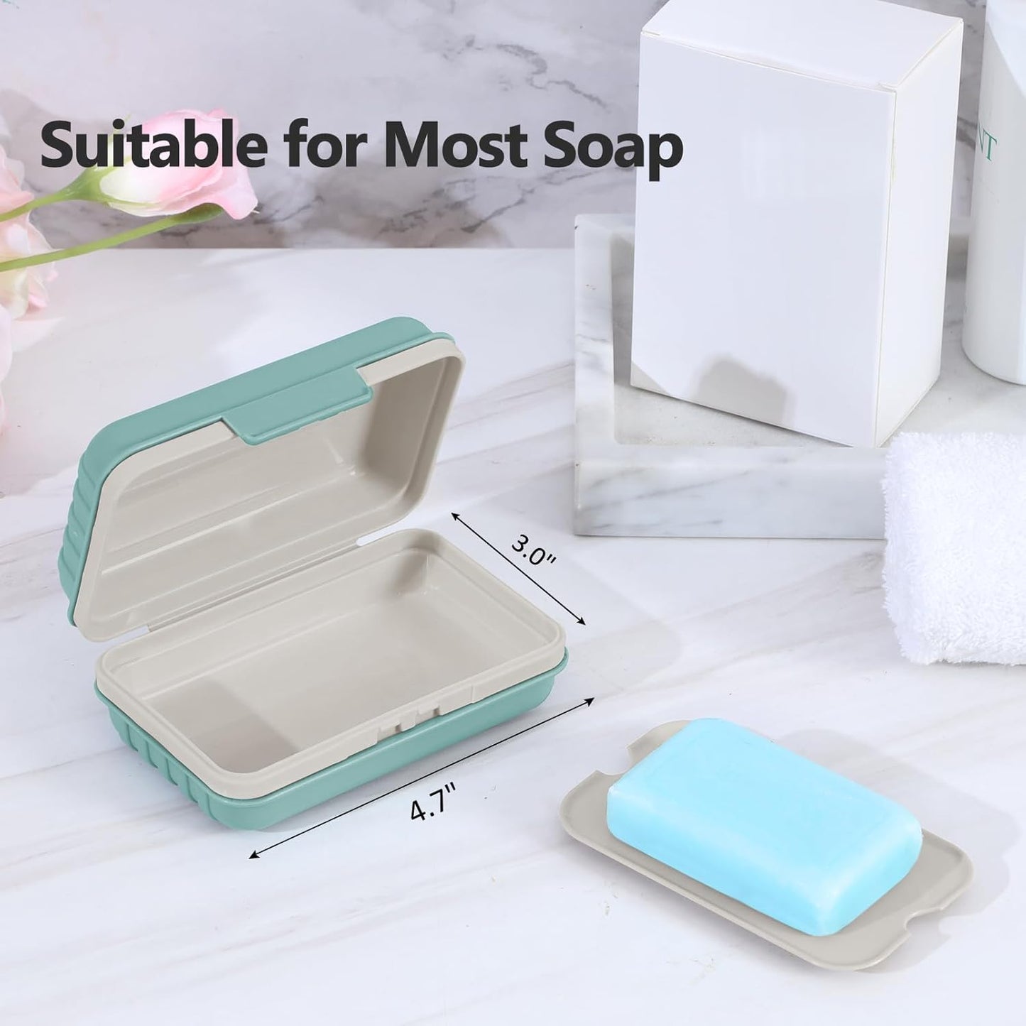 Bar Soap Holder Dish 3 Pack, Travel Soap Case with Lid for Gym, Camping Essentials, Hiking, Travel Size Toiletries