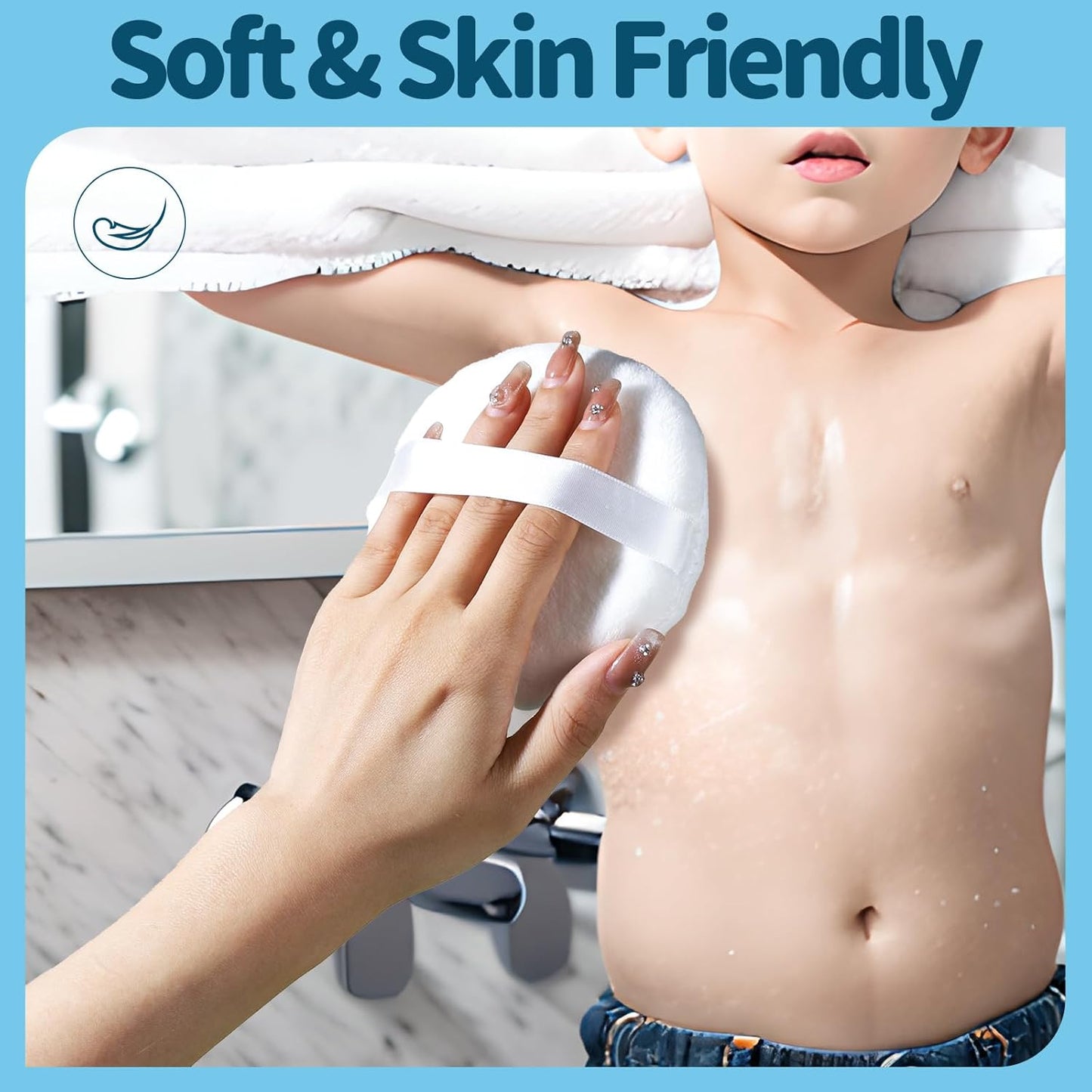 2pcs Powder Puff, 4.13 Inch Powder Puff for Body Powder, Body Powder Puff Large Powder Puff