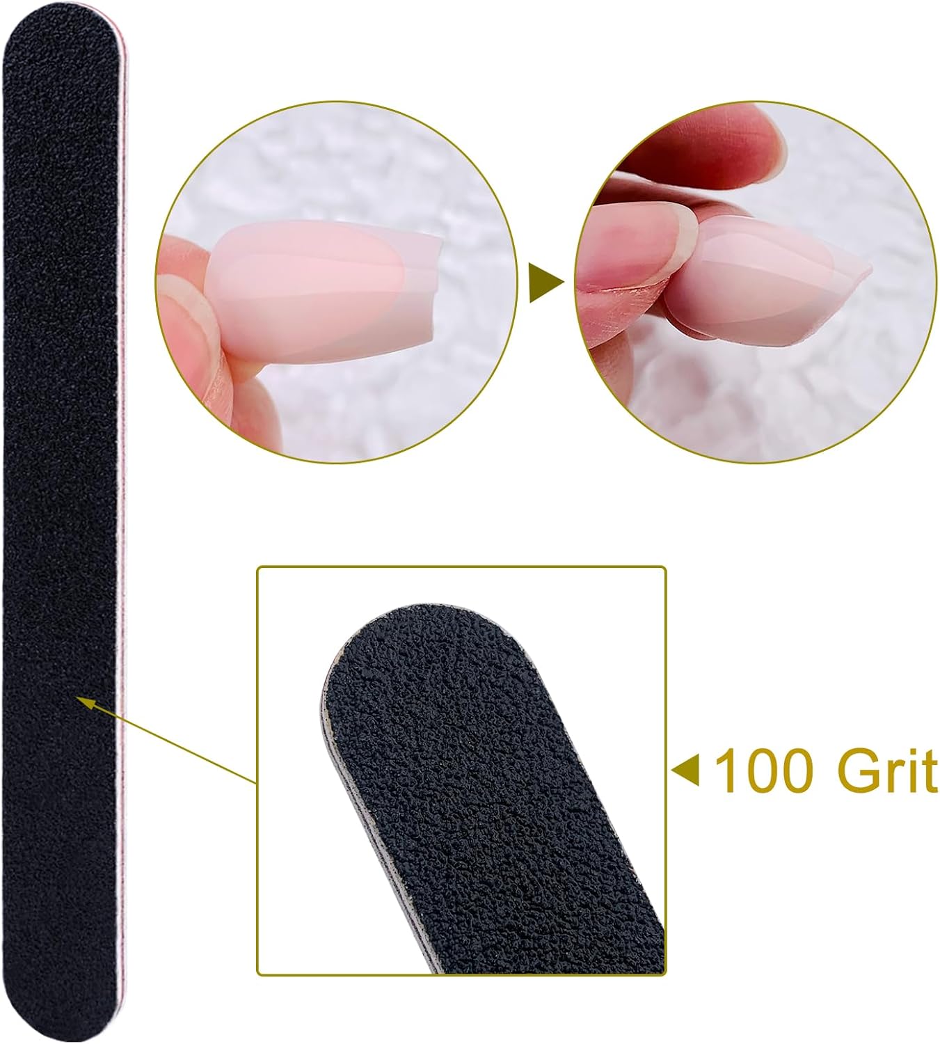 10 PCS Nail File Professional Double Sided 100/180 Grit Nail Files Emery Board
