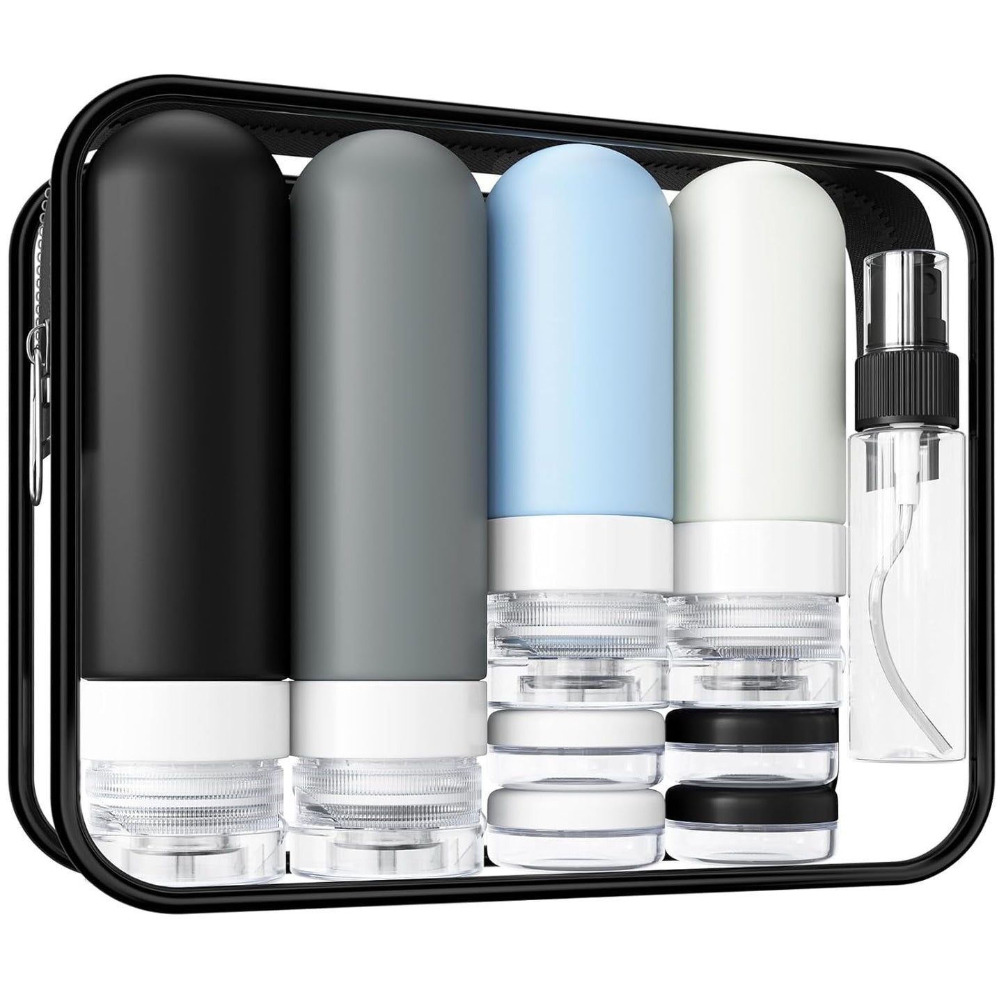18 Pack Travel Bottles for Toiletries, TSA Approved Travel Size Containers,Silicone Shampoo and Conditioner Bottles