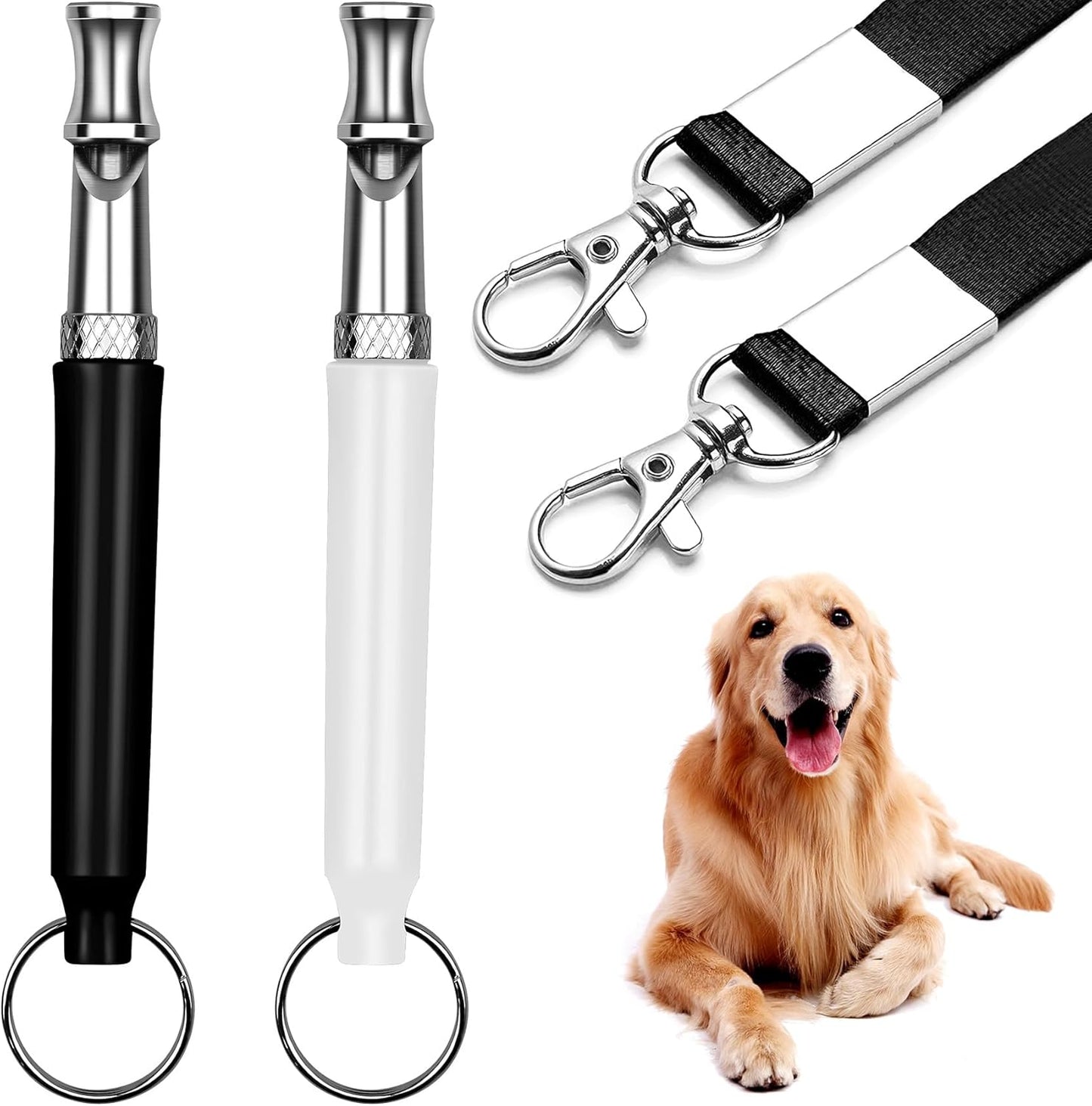 2 Pack Dog Whistle, Adjustable Ultrasonic Silent Dog Whistle, Professional Recall Dog Training Whistles