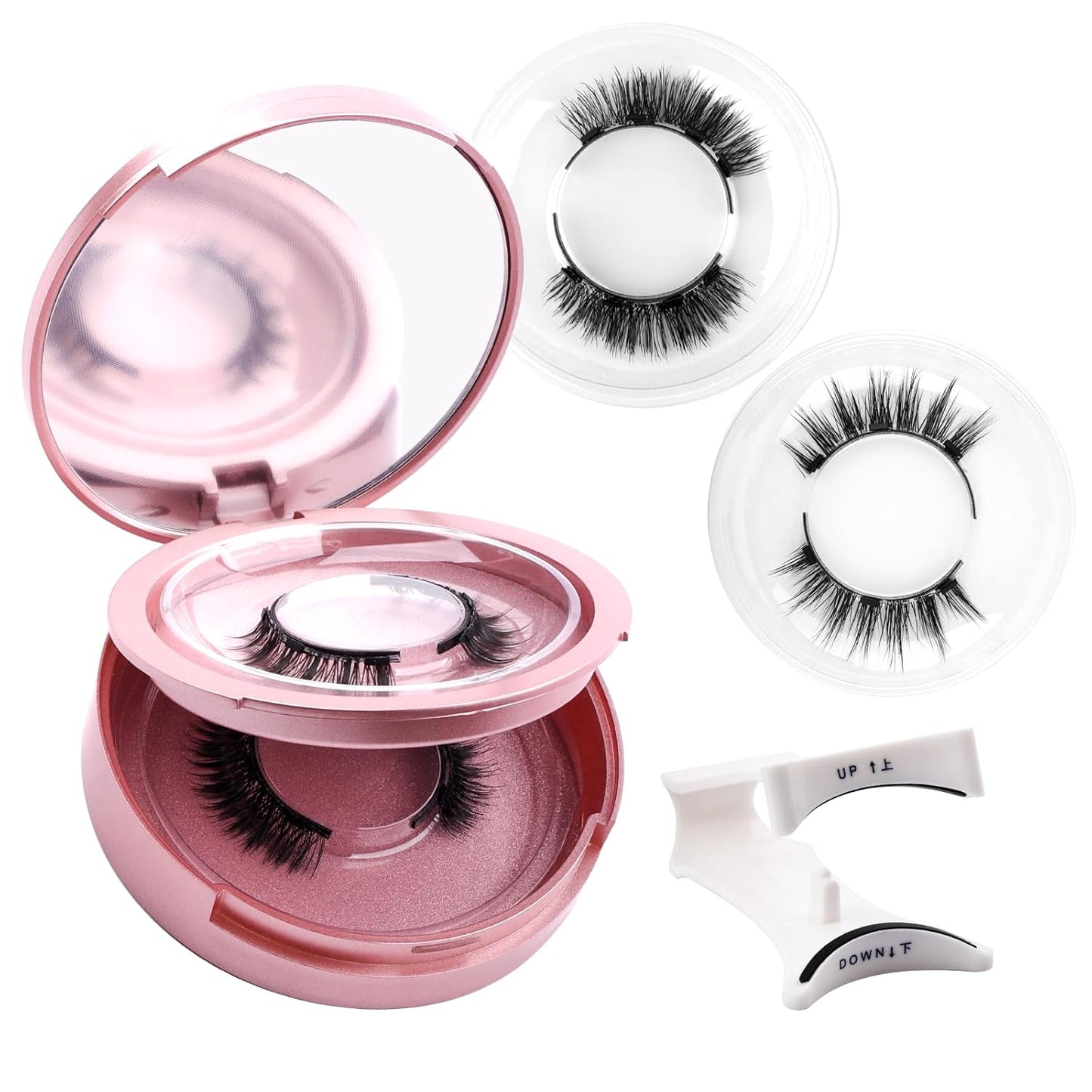 2 Pair Magnetic Eyelashes with Applicator, Reusable magnetic Lashes, False Eyelash Natural Look, No Glue Needed