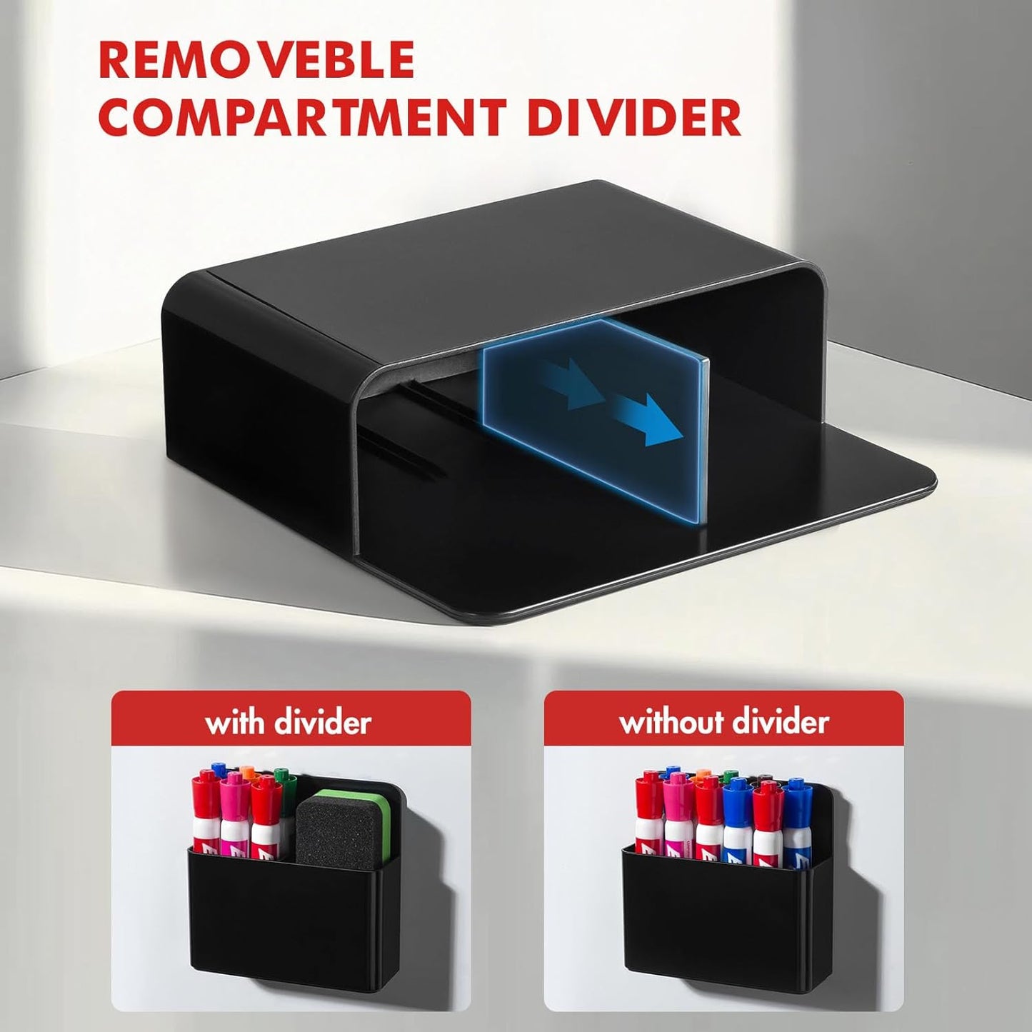 Magnetic Pen Holder,2 Pack or Refrigerator, Dry Erase Marker Holder for Whiteboard,Magnet School Locker Organizer