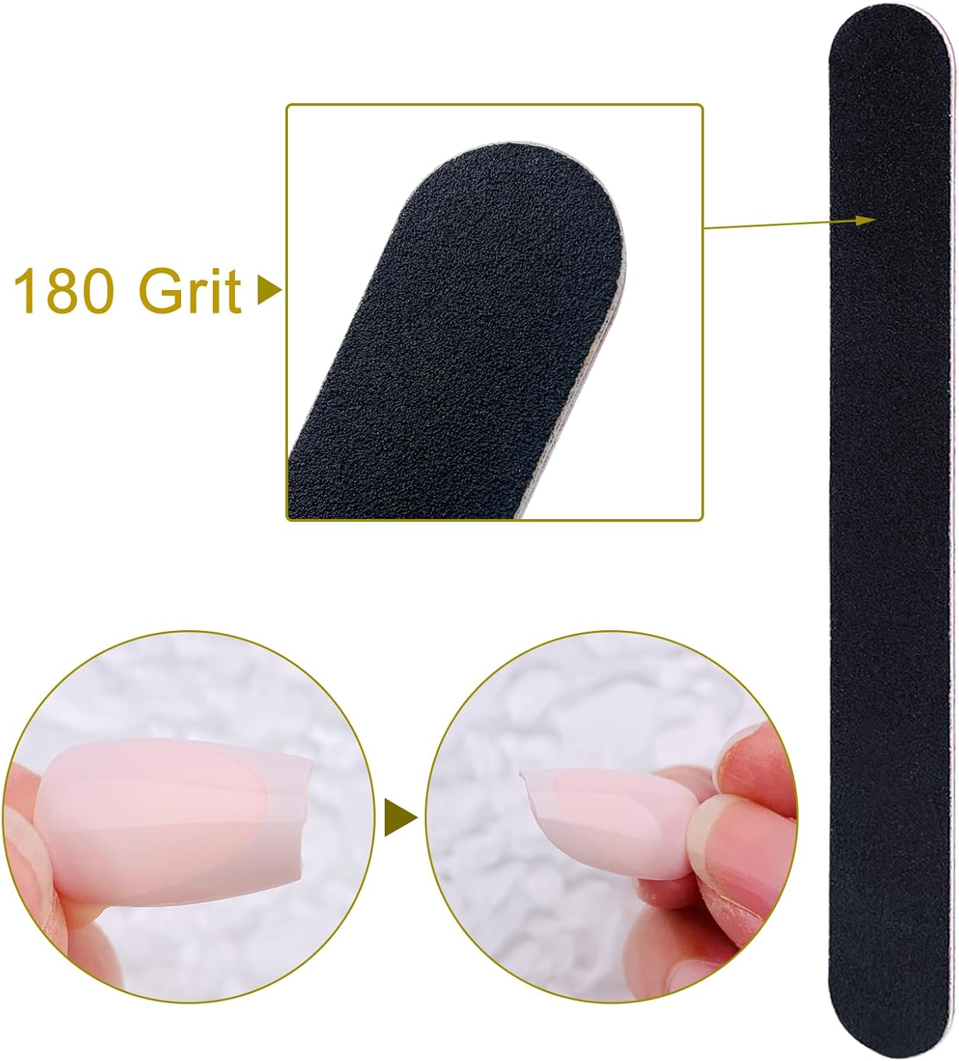 10 PCS Nail File Professional Double Sided 100/180 Grit Nail Files Emery Board