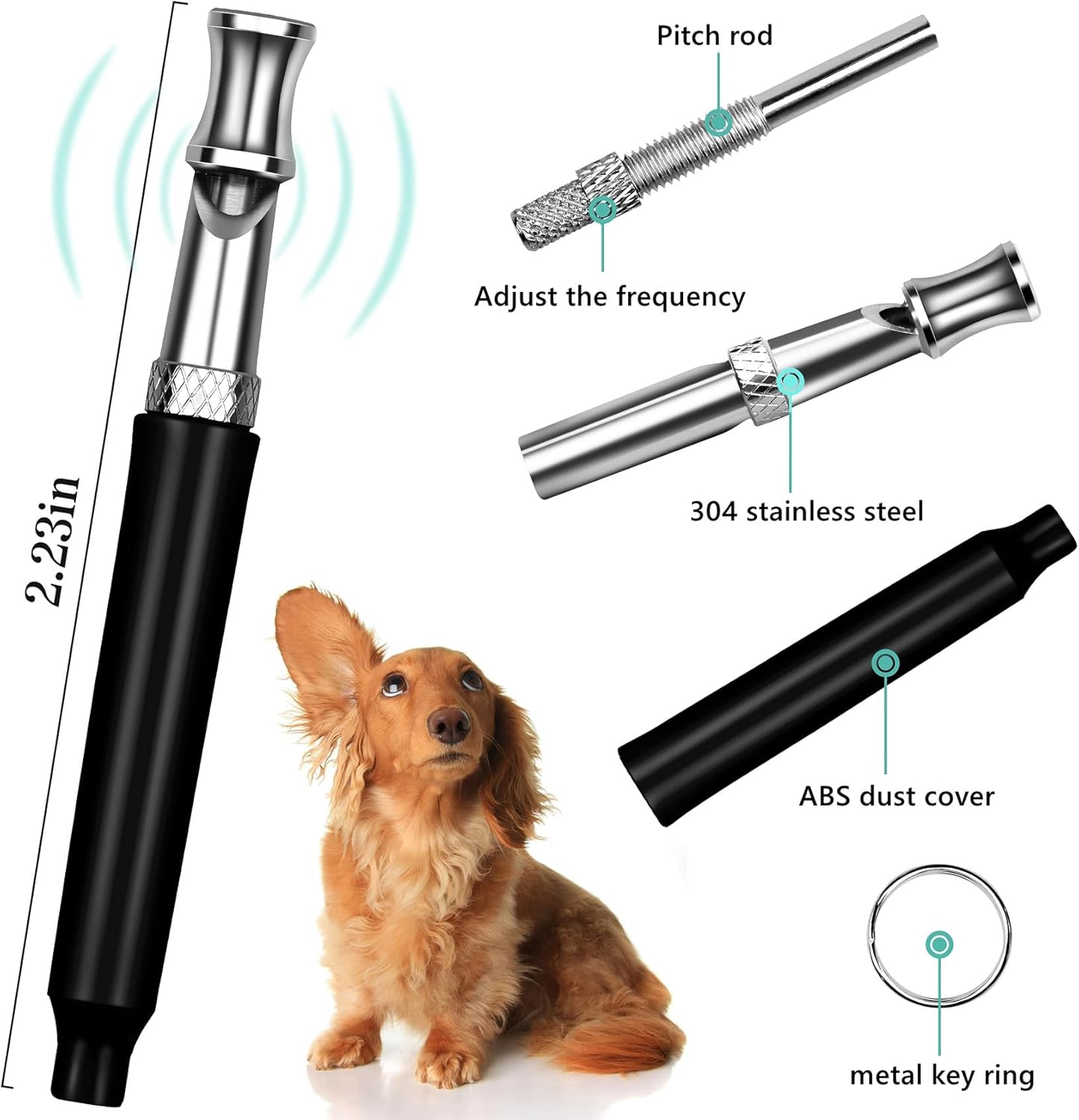 2 Pack Dog Whistle, Adjustable Ultrasonic Silent Dog Whistle, Professional Recall Dog Training Whistles