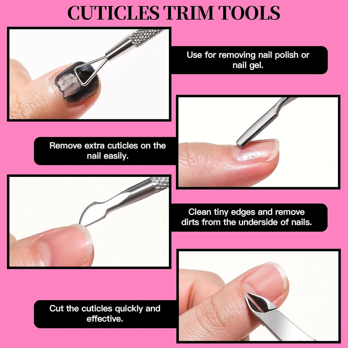 Nail Care Kit, Nail Files 100/180, Nail Buffer Block, Cuticle Nippers, Cuticle Trimmer, Cuticle Pusher