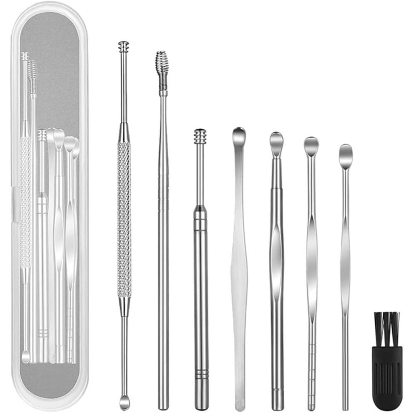 8 Pcs Ear Pick Earwax Removal Kit, Geengle Ear Cleansing Tool Set, Ear Curette Ear Wax Remover
