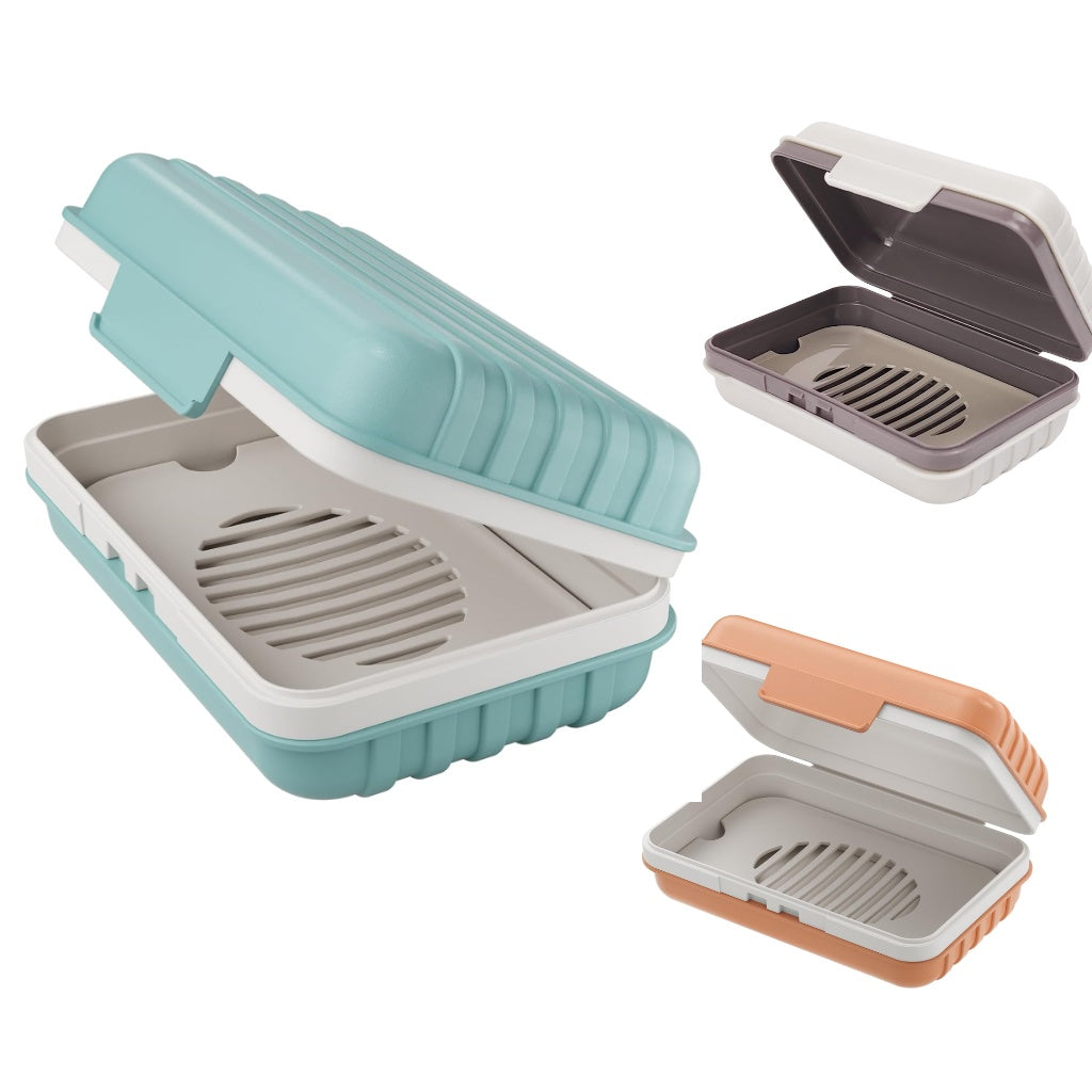 Bar Soap Holder Dish 3 Pack, Travel Soap Case with Lid for Gym, Camping Essentials, Hiking, Travel Size Toiletries