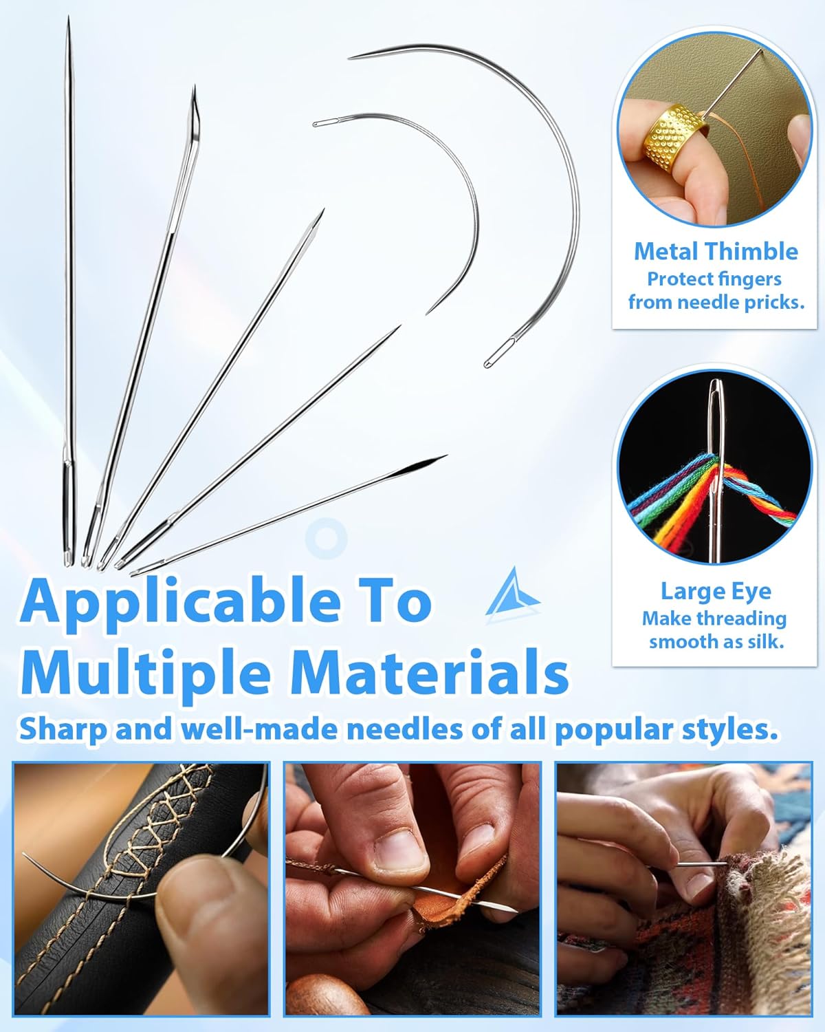 Upholstery Repair Sewing Kit: 47 Pieces Heavy Duty Sewing Kit for Car, Sofa, Backpack, Shoe, Craft DIY