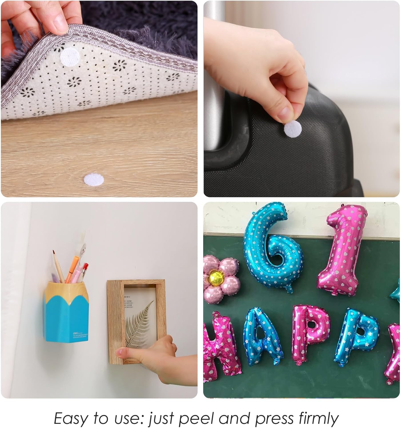 Self-Adhesive Dots,Velcro Dots Self Adhesive,500 Pairs 0.59inch Round Sticky Back Fasteners for Crafts, DIY, School & Home