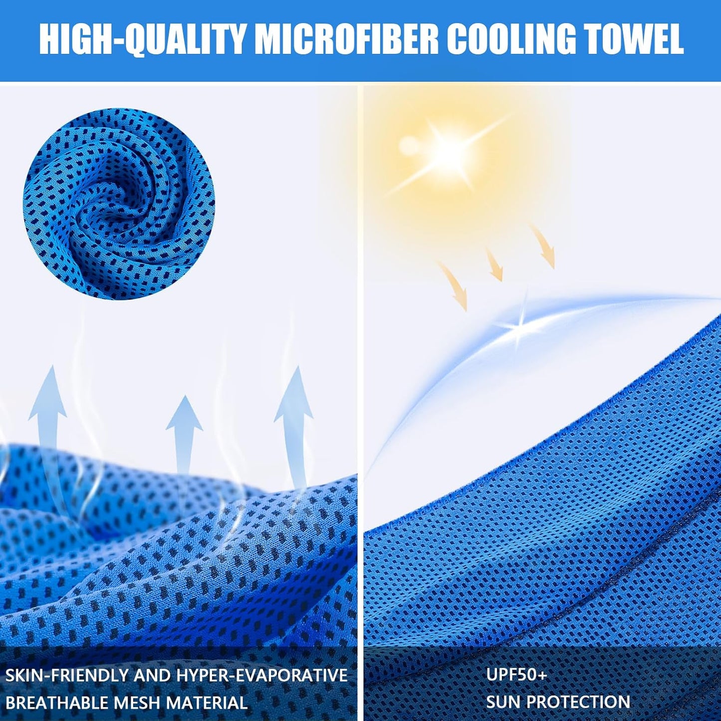 4 Pack Cooling Towels (40"x12"), Gym Towel for Working Out, Soft Breathable Microfiber Ice Towel