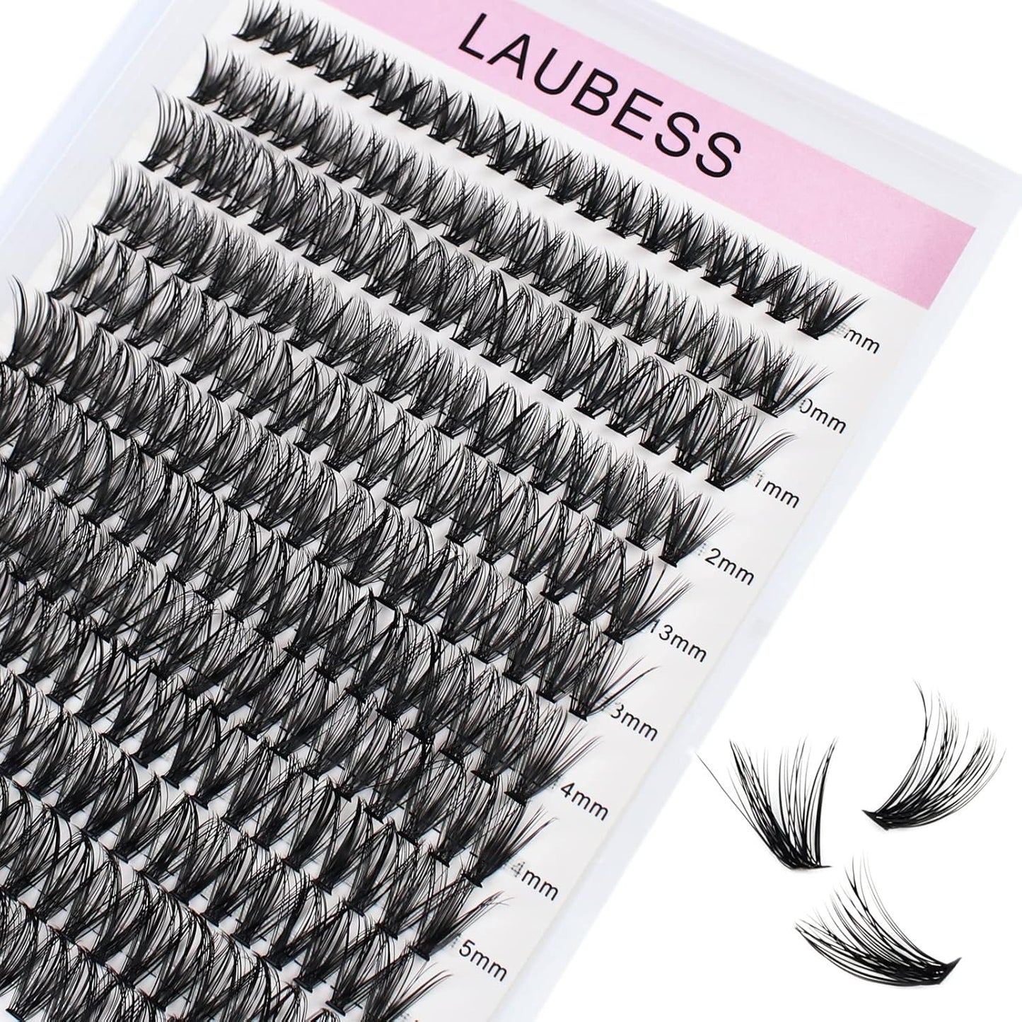 Cluster Lashes 240pcs 40D DIY Eyelash Extension D Curl Extensions 0.07 0.10 Black (40D-0.07D-9-16mm)