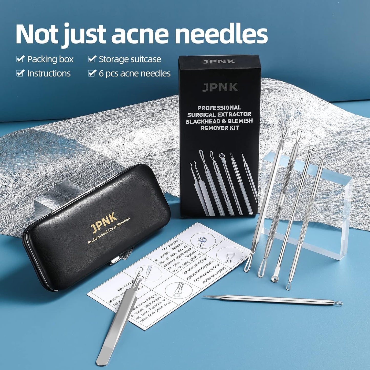 Blackhead Remover Tool Comedones Extractor Acne Removal Kit for Blemish, Whitehead Popping