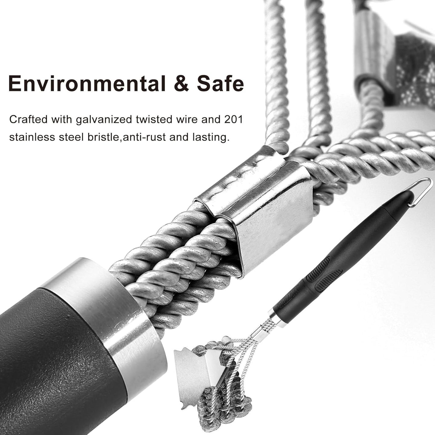 Grill Brush and Scraper Bristle Free - Safe BBQ Brush for Grill -Stainless Grill Grate Cleaner