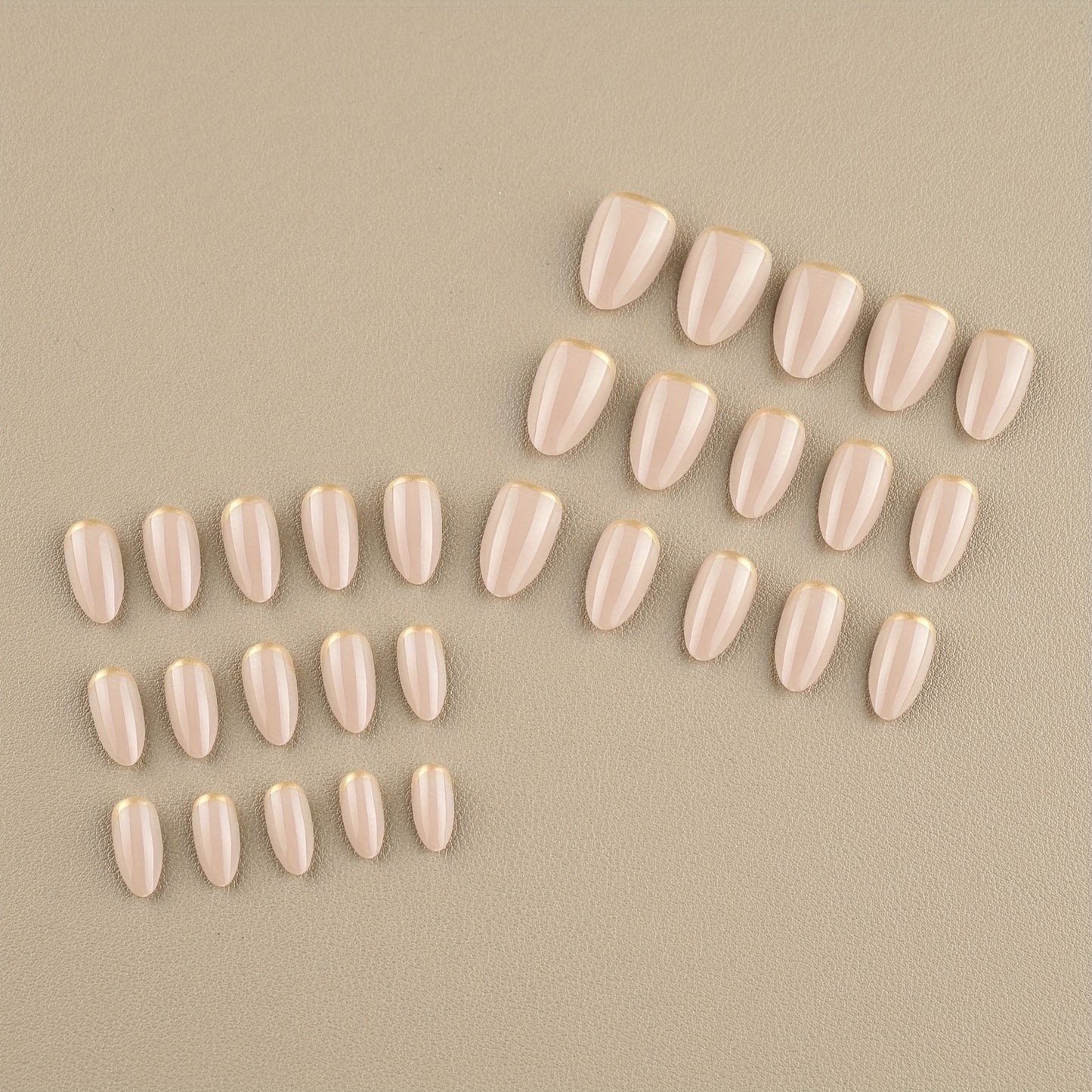 Press On Nails - Goal Digger | Glossy, Semi-Transparent, Short Round Nails, Reusable | 15 Sizes