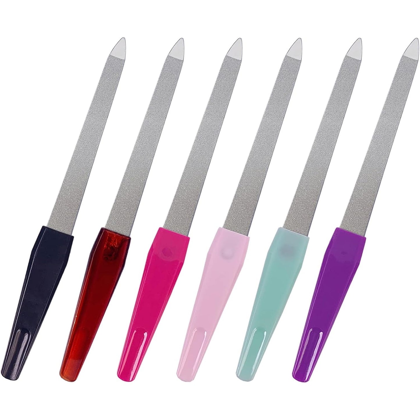Metal Nail File (6 Pcs), Nail Files for Natural Nails Made of Stainless Steel, Sword Fingernail Files
