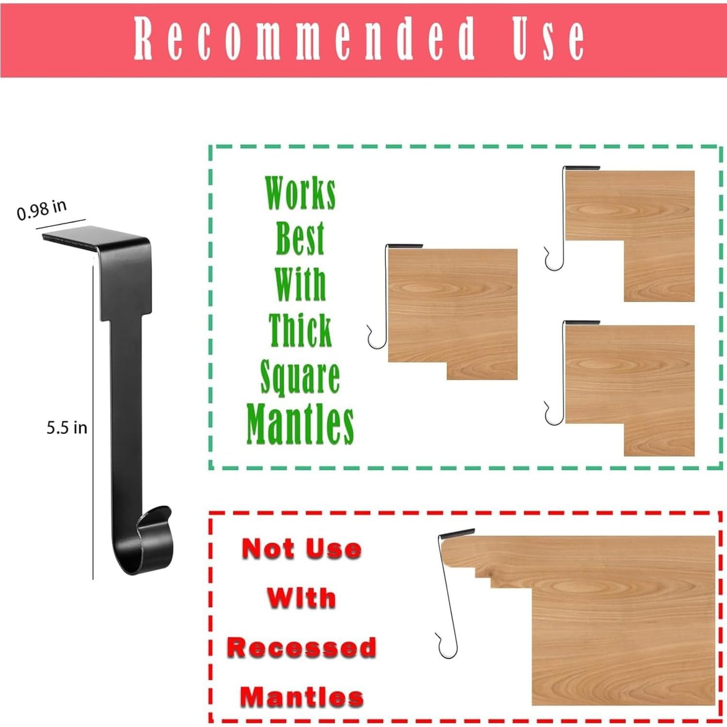 4 Pack Christmas Stockings Holder Hanger,Metal Hooks for Hanging Christmas Stockings,Stocking Holders or Christmas