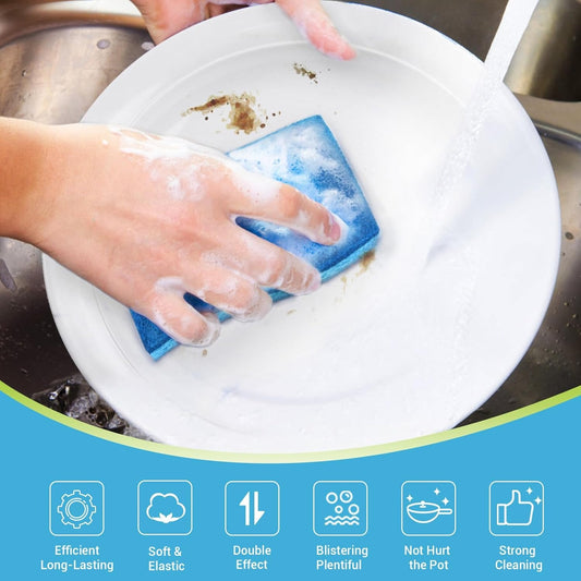 Non Scratch Scrub Sponge, 24Count, Sponges for Dishes, Sponges Kitchen, Cleaning Sponge