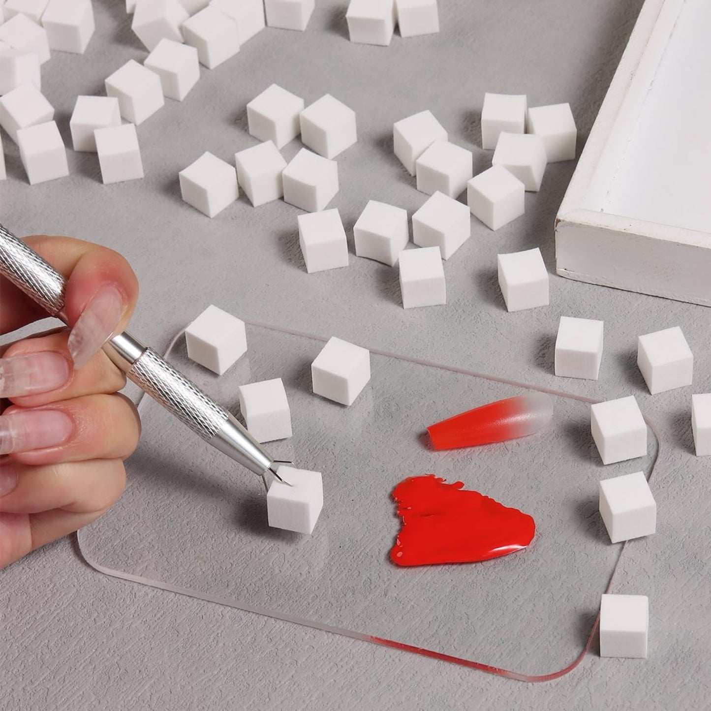 100Pcs Soft Nail Sponges for Ombre, Nail Art Sponges With Grabbing Pen, Aura Nails, Ombre Nail Brush