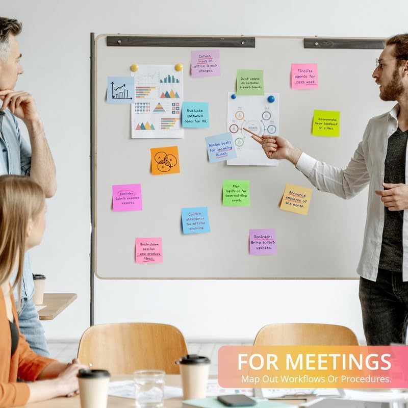 Sticky Notes, 12 Pads, 3x3 inches, Soft Pastel Self-Stick Note Pads, Perfect for Office, Study, and Daily Life Organization 600sheet