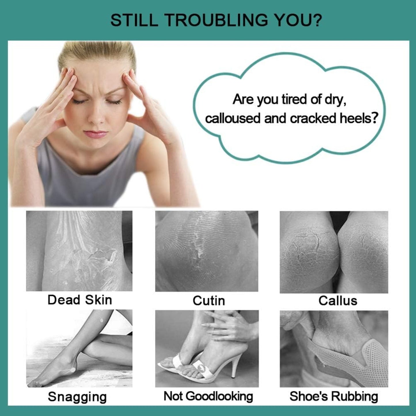 Foot File Callus Remover - Multi Purpose 4 in 1 Feet Pedicure Tools with Foot Scrubber