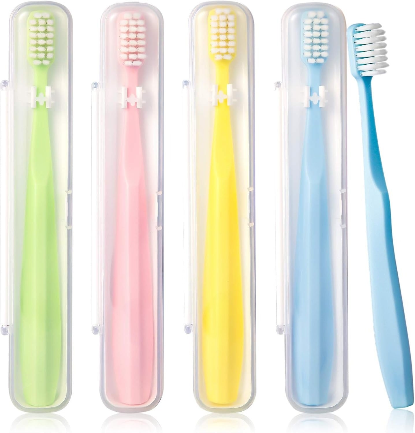 Travel Toothbrush ,4 Pack Extra Soft Toothbrush for Sensitive Teeth, Ultra Soft Bristles for Adults & Elders