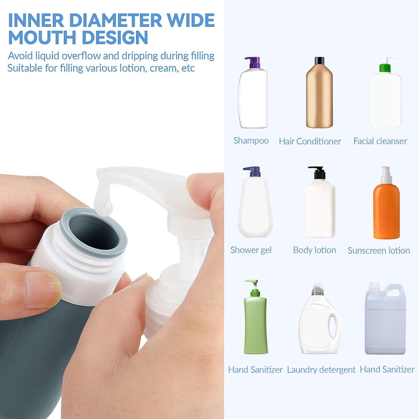 18 Pack Travel Bottles for Toiletries, TSA Approved Travel Size Containers,Silicone Shampoo and Conditioner Bottles