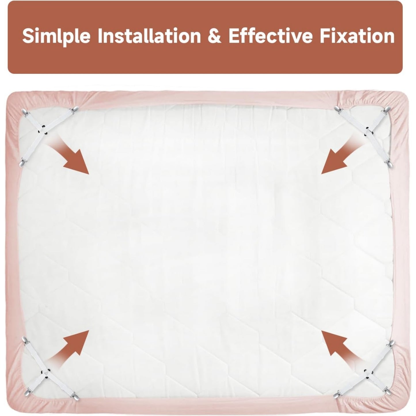 12 Pcs Bed Sheet Straps, Upgrade Fitted Bed Sheet Holders for Corners, Non Slip Sheet Clips White