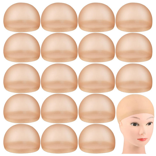 20 Pack Wig Caps for Women, Ultra-Thin Stretch Nylon Stocking Cap for Lace Front Wigs, Breathable Mesh Wig Liner for Cosplay, Ballet, Daily Use