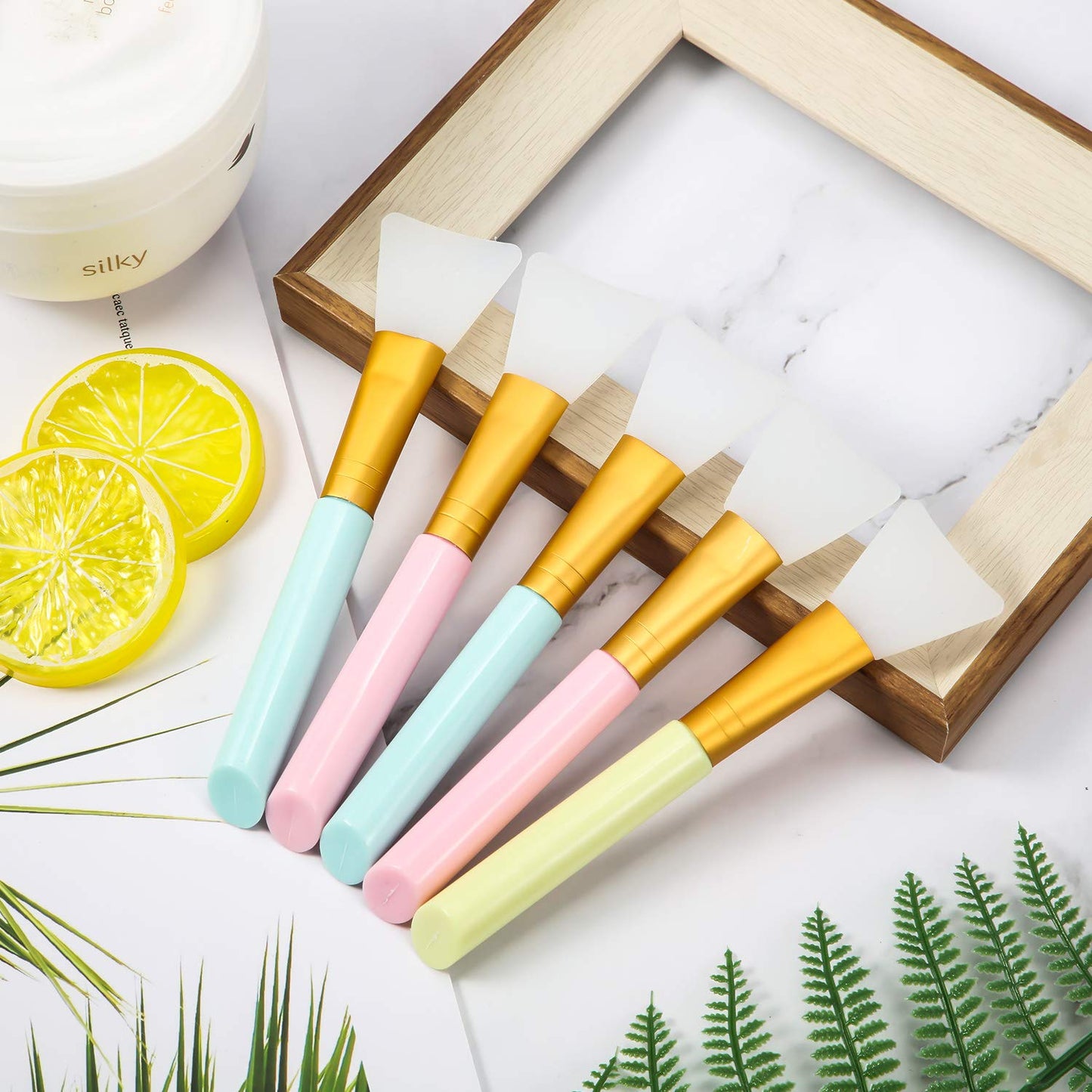 6 Pieces Silicone Face Mask Brushes,  Facial Mud Mask Applicator for Sleeping Mask, Mud Mask,Body Lotion