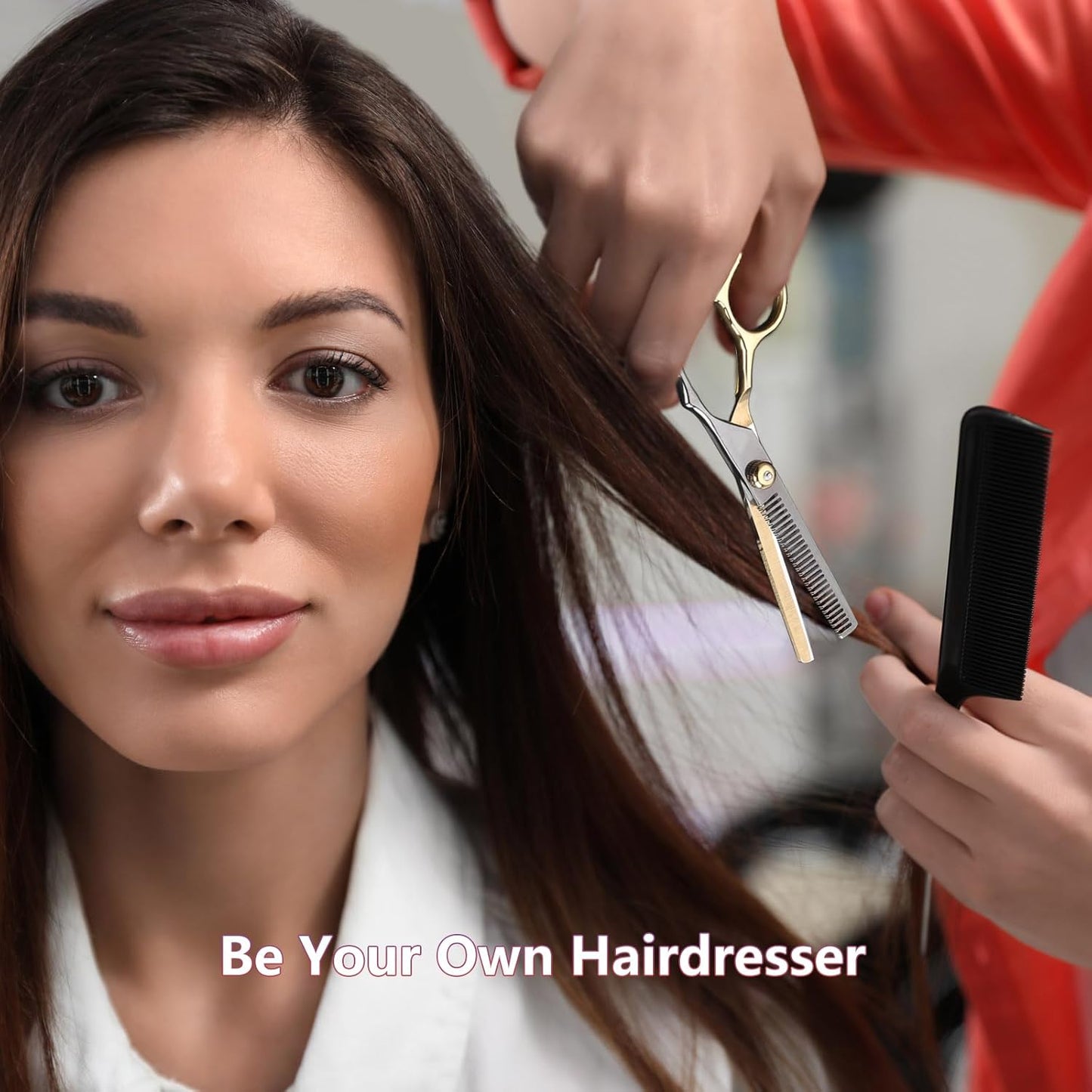 10PCS  Hair Cutting Scissors Kit, Hair Scissors Professional Haircut Scissors with Stainless Steel Hair Shears, Thinning Shears