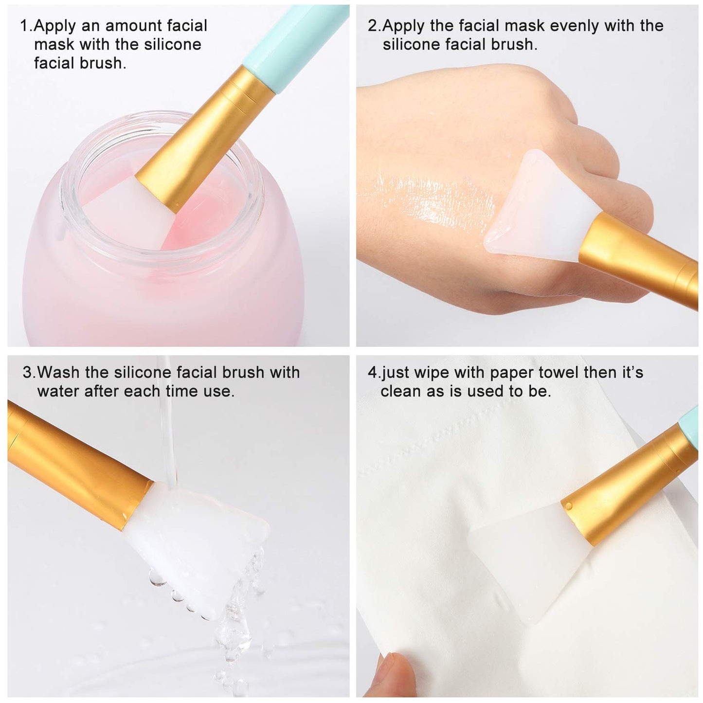 6 Pieces Silicone Face Mask Brushes,  Facial Mud Mask Applicator for Sleeping Mask, Mud Mask,Body Lotion