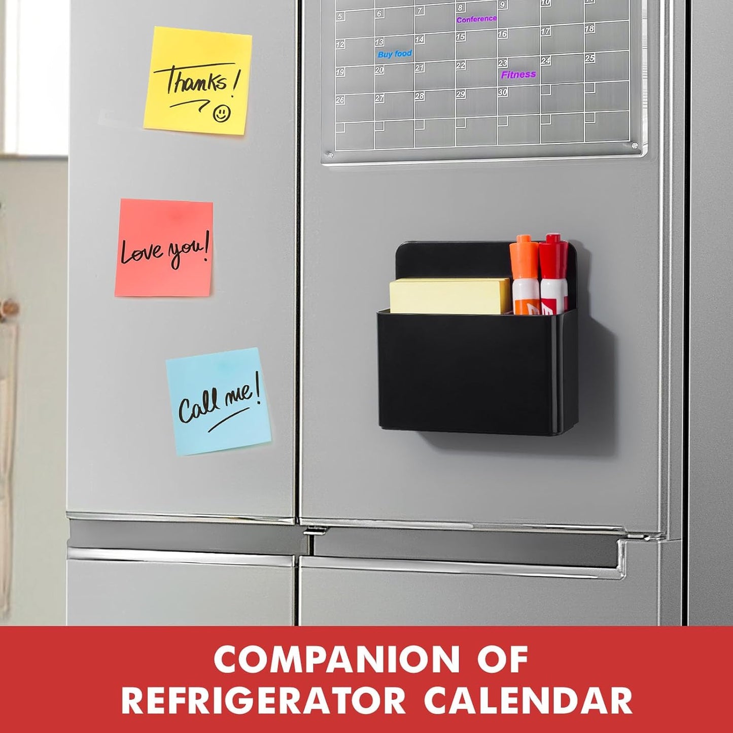 Magnetic Pen Holder,2 Pack or Refrigerator, Dry Erase Marker Holder for Whiteboard，Magnet School Locker Organizer