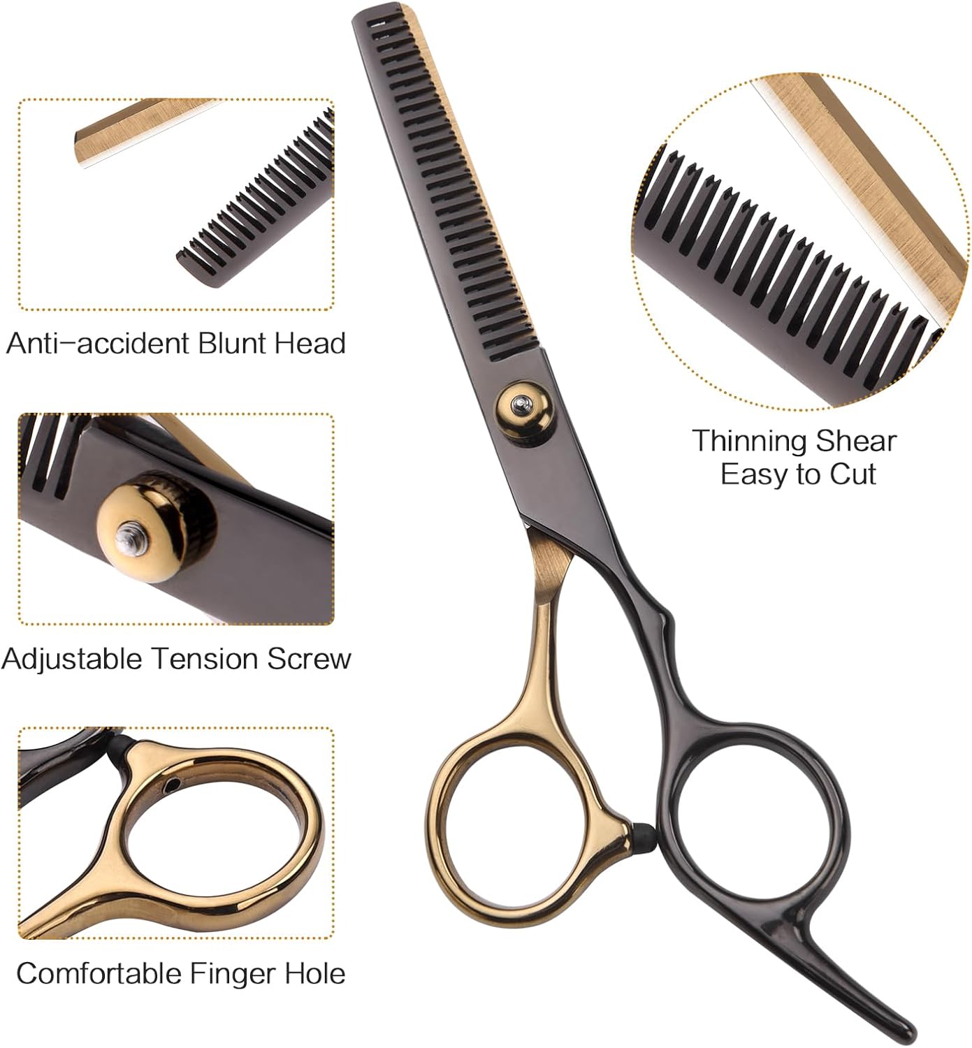 10PCS  Hair Cutting Scissors Kit, Hair Scissors Professional Haircut Scissors with Stainless Steel Hair Shears, Thinning Shears