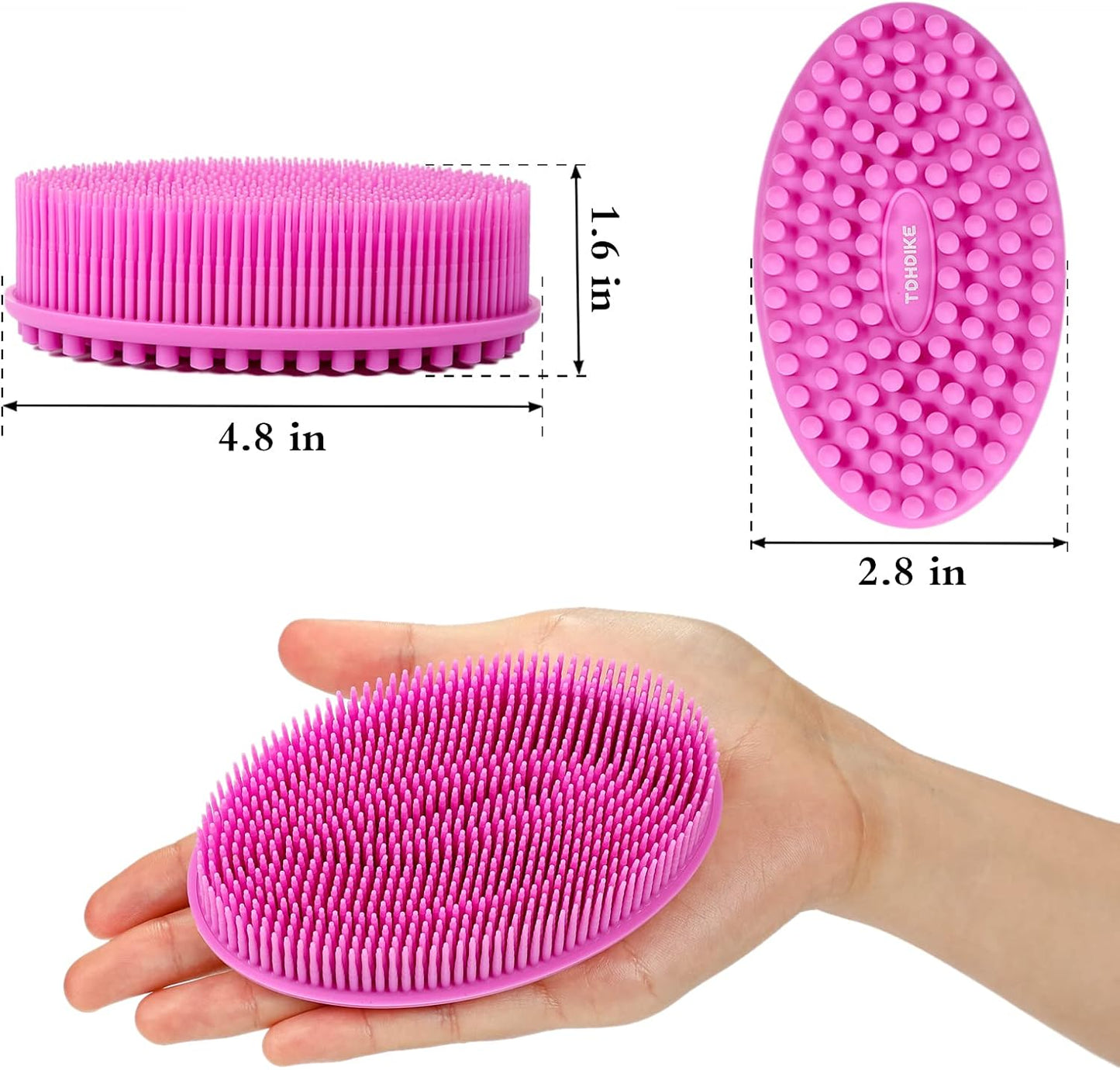 Set of 3  Silicone Body Scrubber Loofah - Set of 3 Soft Exfoliating Body Bath Shower Scrubber Loofah Brush