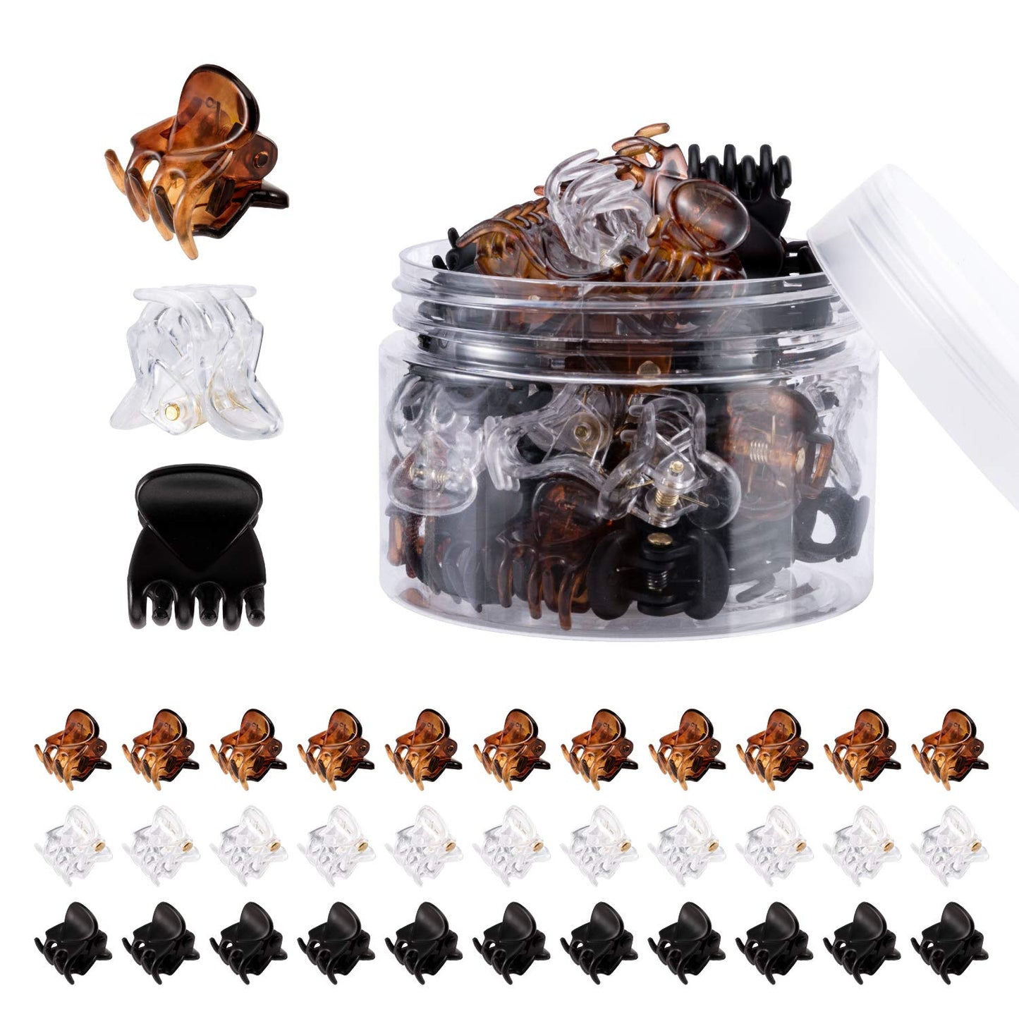 36 Pcs Durable Mini Hair Claw Clips, Great for Design Kids and Adult Hairstyles, Decroation Buns, Pining Bangs, Strong Grip