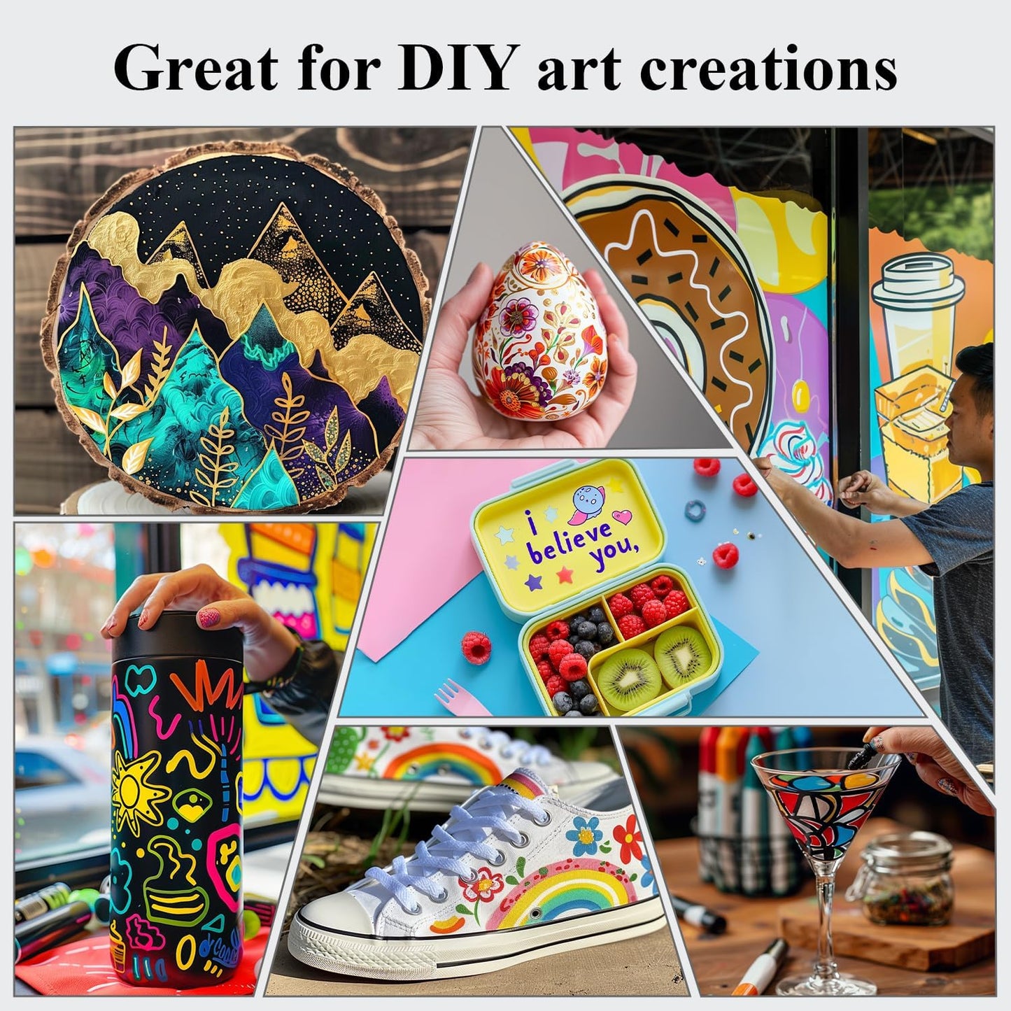 Acrylic Paint Markers, 24 Colors Dual-Tip Acrylic Paint Pens (Dot & Fine) Rock